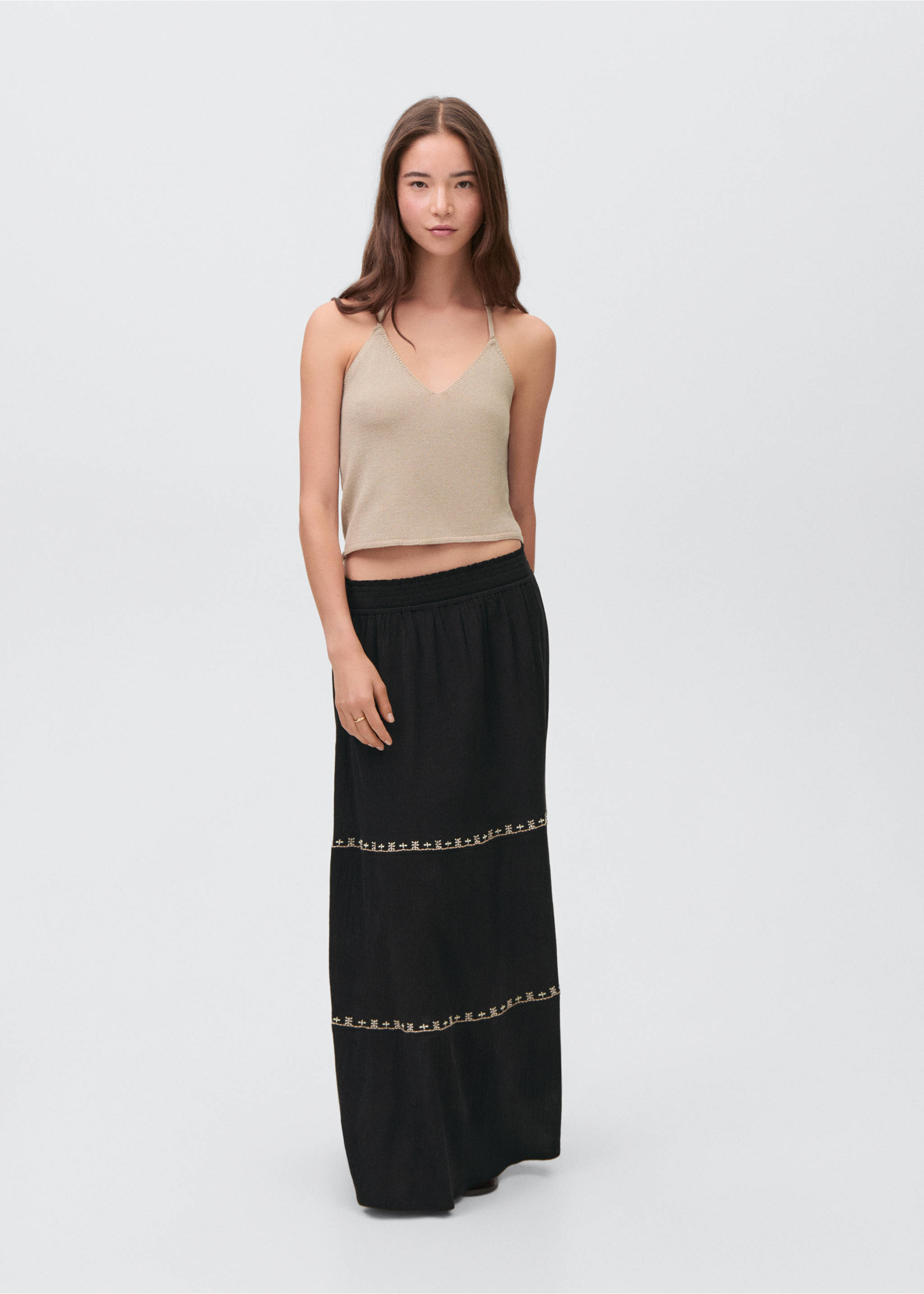 Knit halter top - General plane, Gold. Ref: 17011222-00.