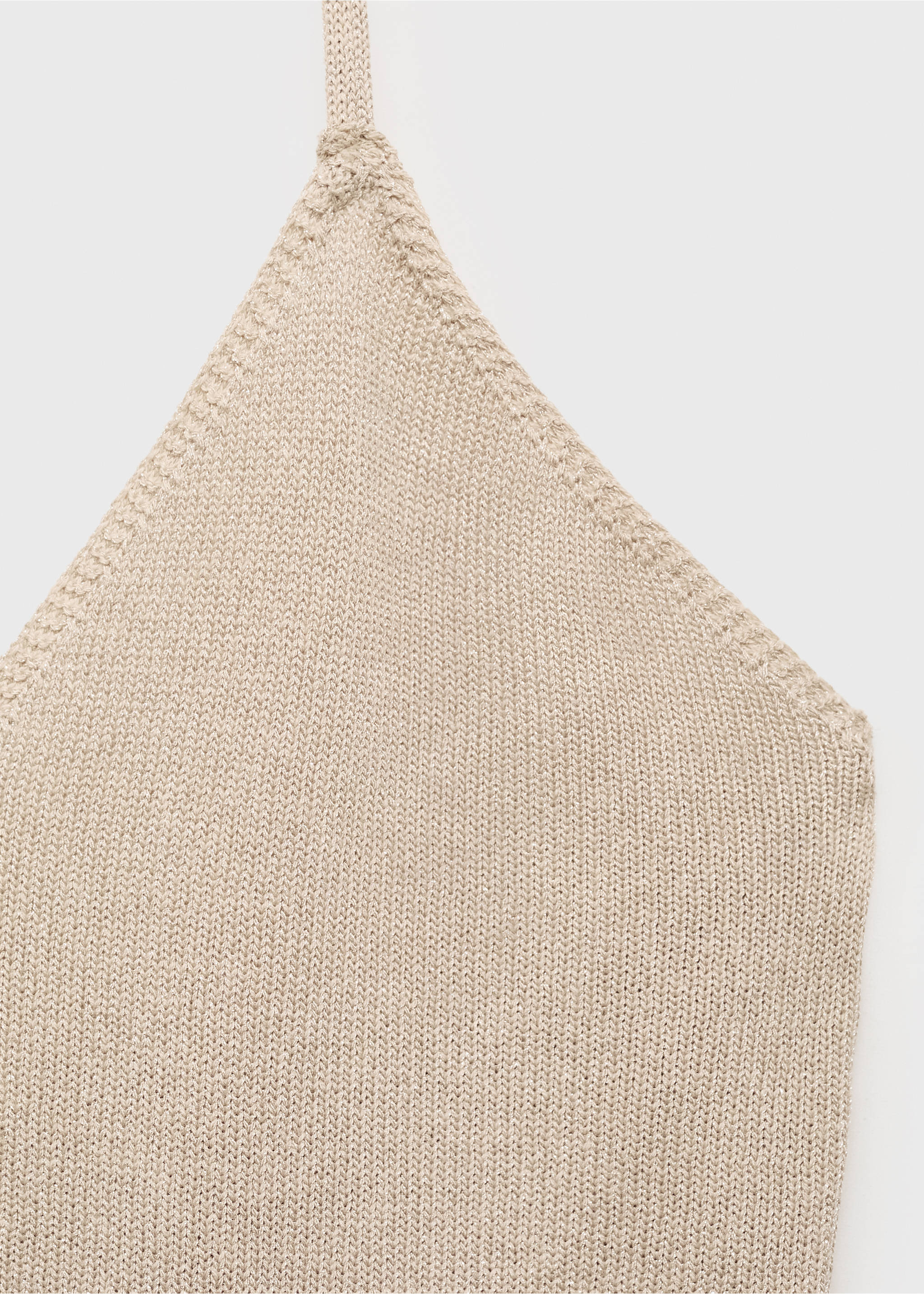 Knit halter top - Details of the article 8, Gold. Ref: 17011222-00.