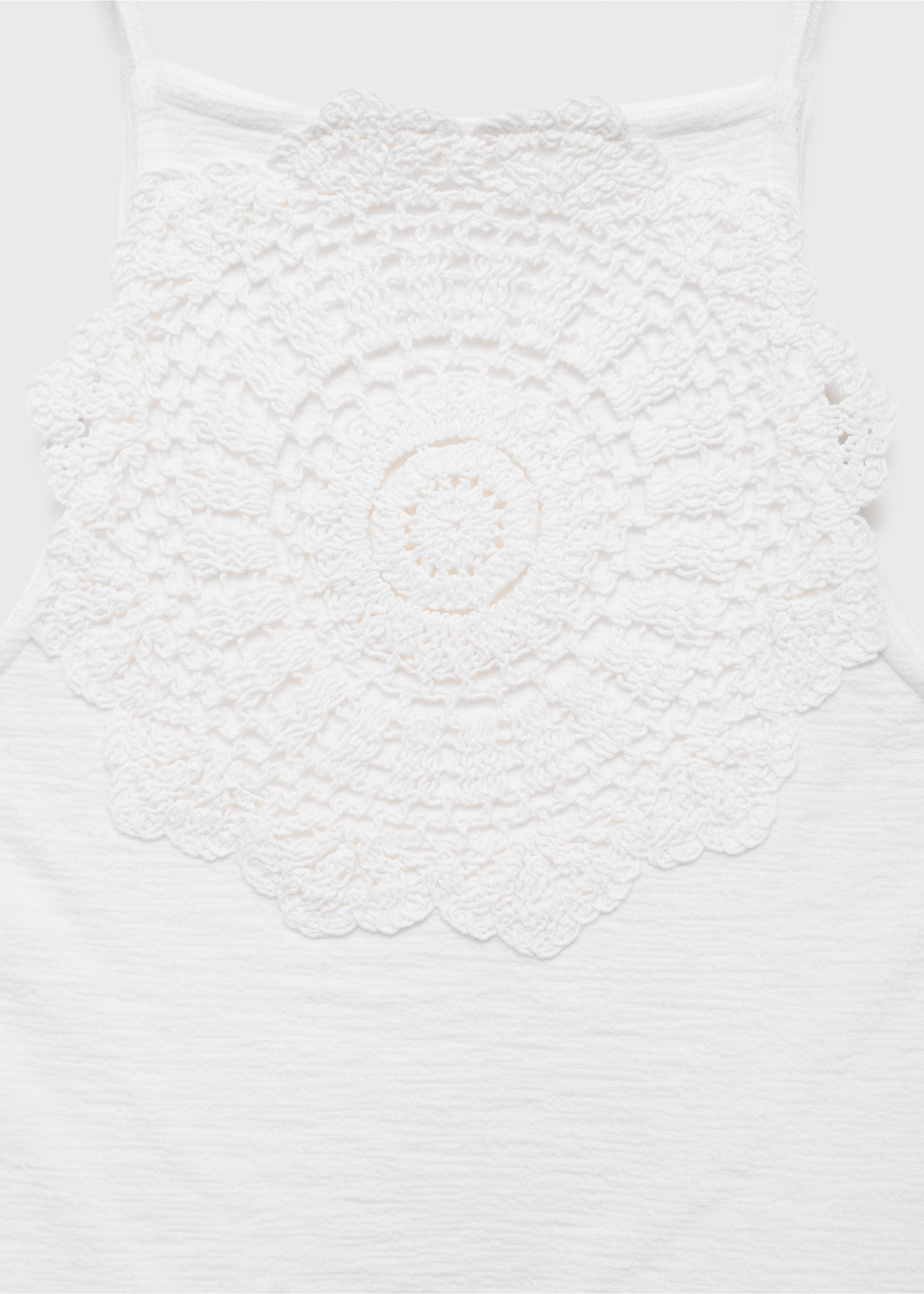 Crochet appliqué top - Details of the article 8, Off White. Ref: 17011223-00.