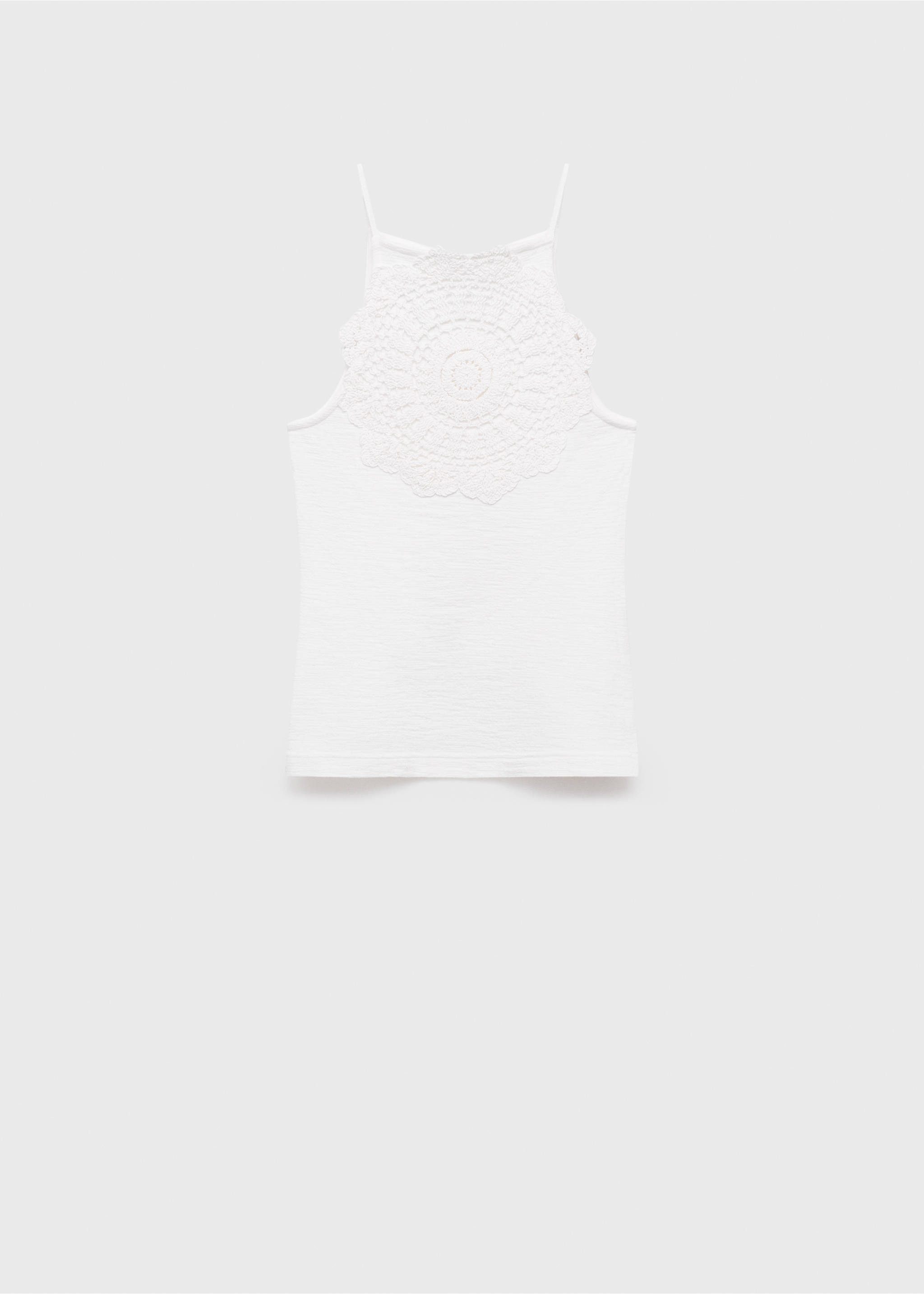 Crochet appliqué top - Article without model, Off White. Ref: 17011223-00.