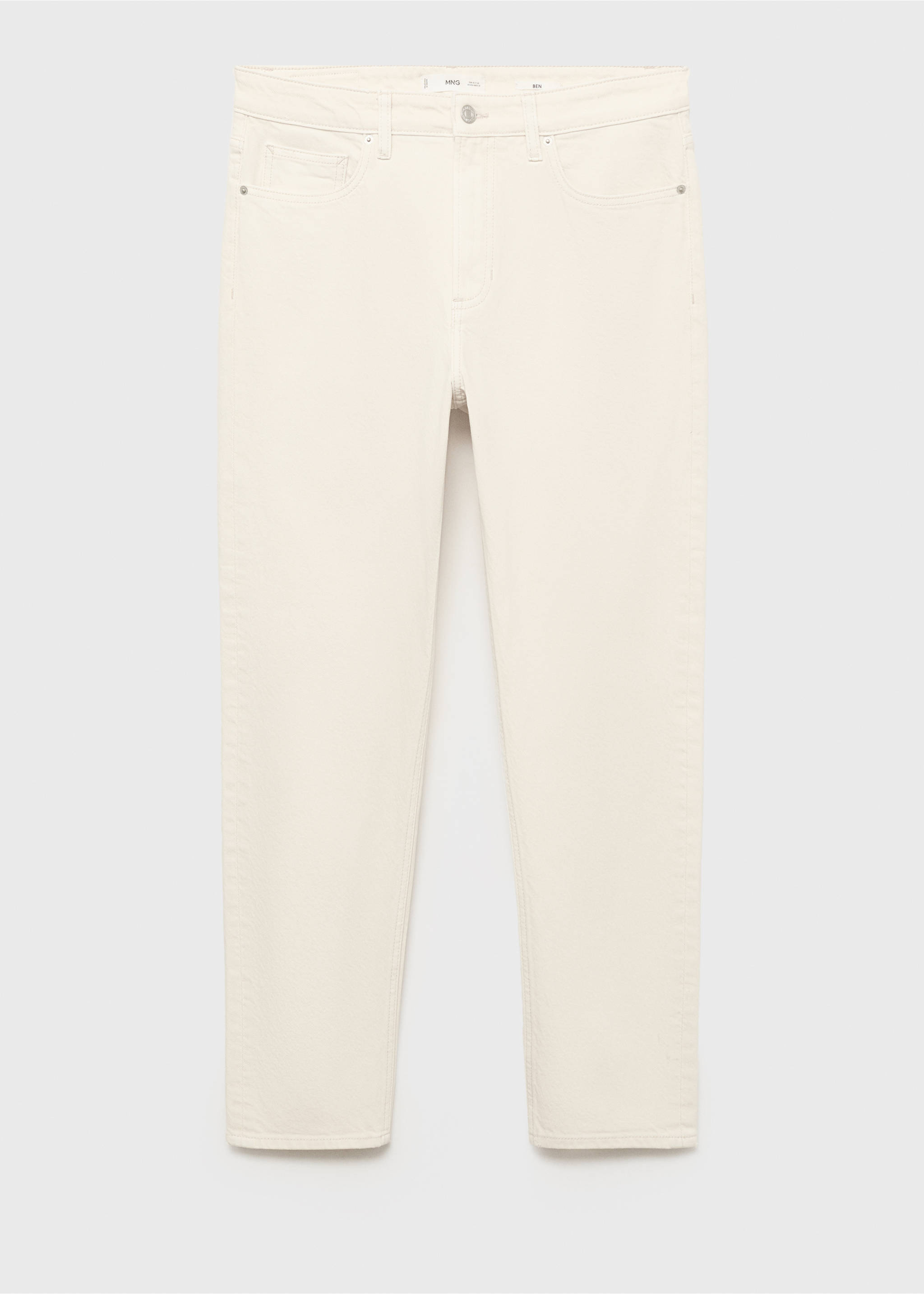 Jean Ben cropped tapered-fit - Article sans modèle, Écru. Ref: 17011224-00.