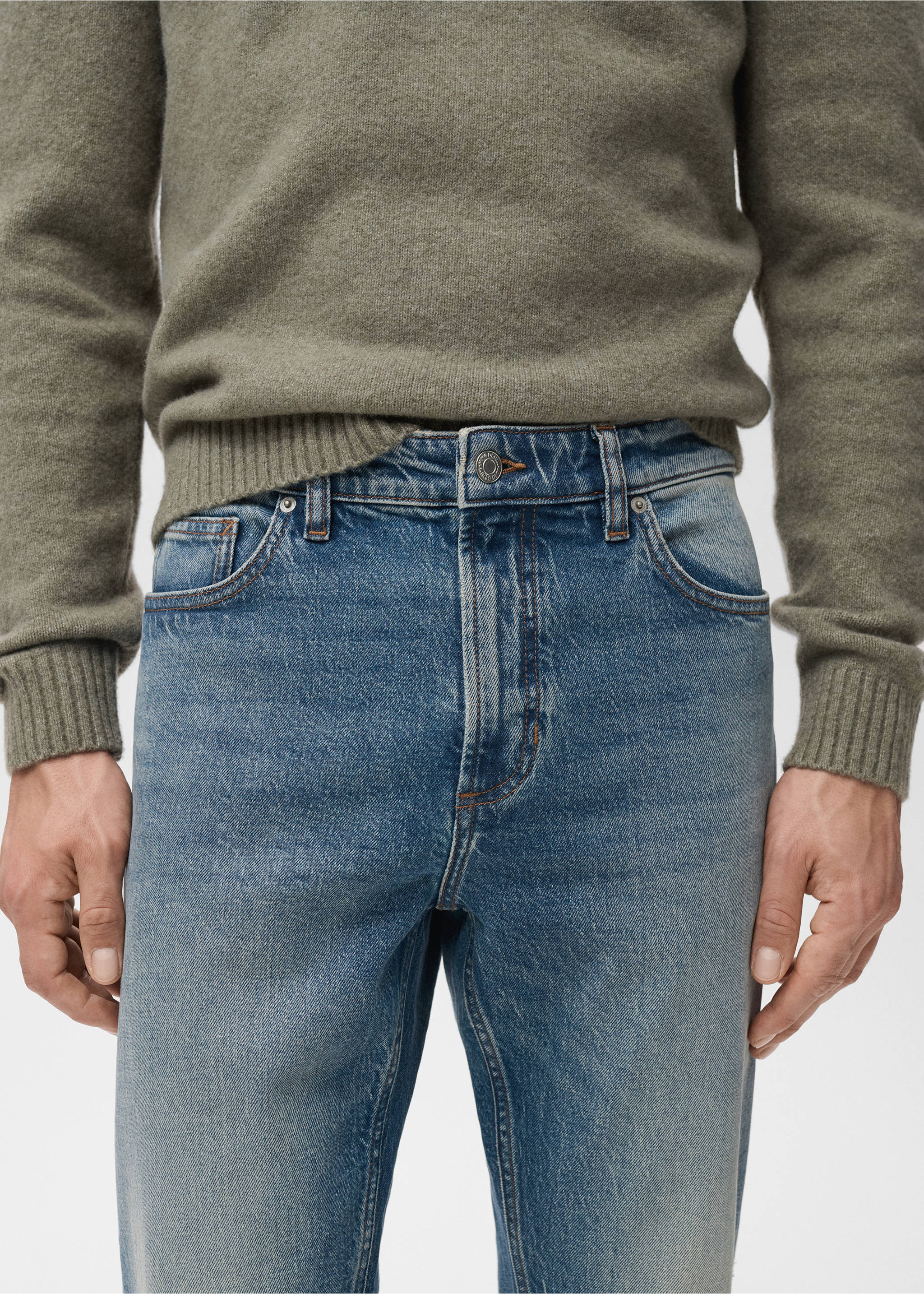 Ben Jeans im Cropped Tapered Fit - Detail des Artikels 1, Mittelgrau Vintage. Ref: 17011225-00.