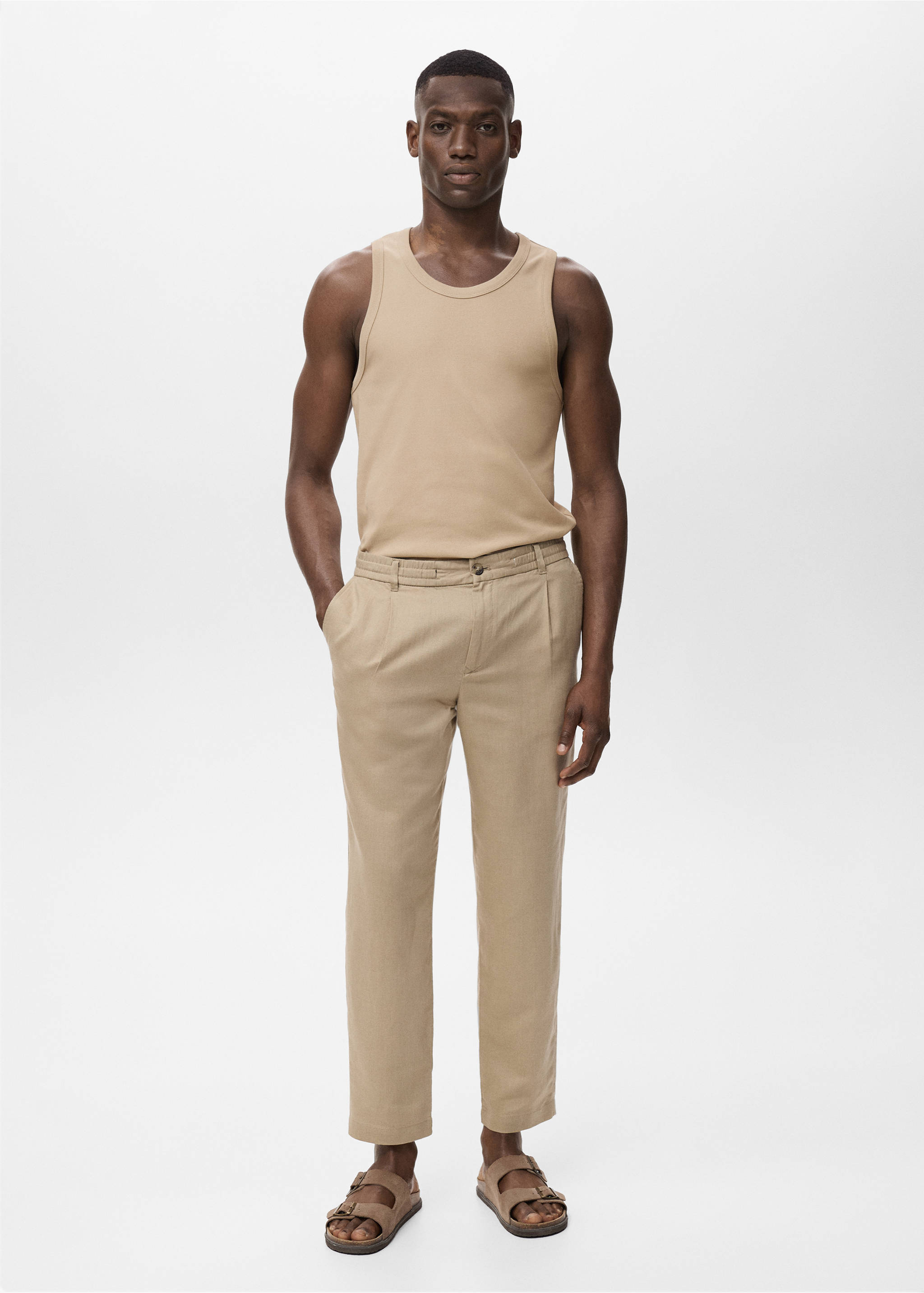 Slim-fit ribbed tank top - General plane, Grey. Ref: 17011233-00.