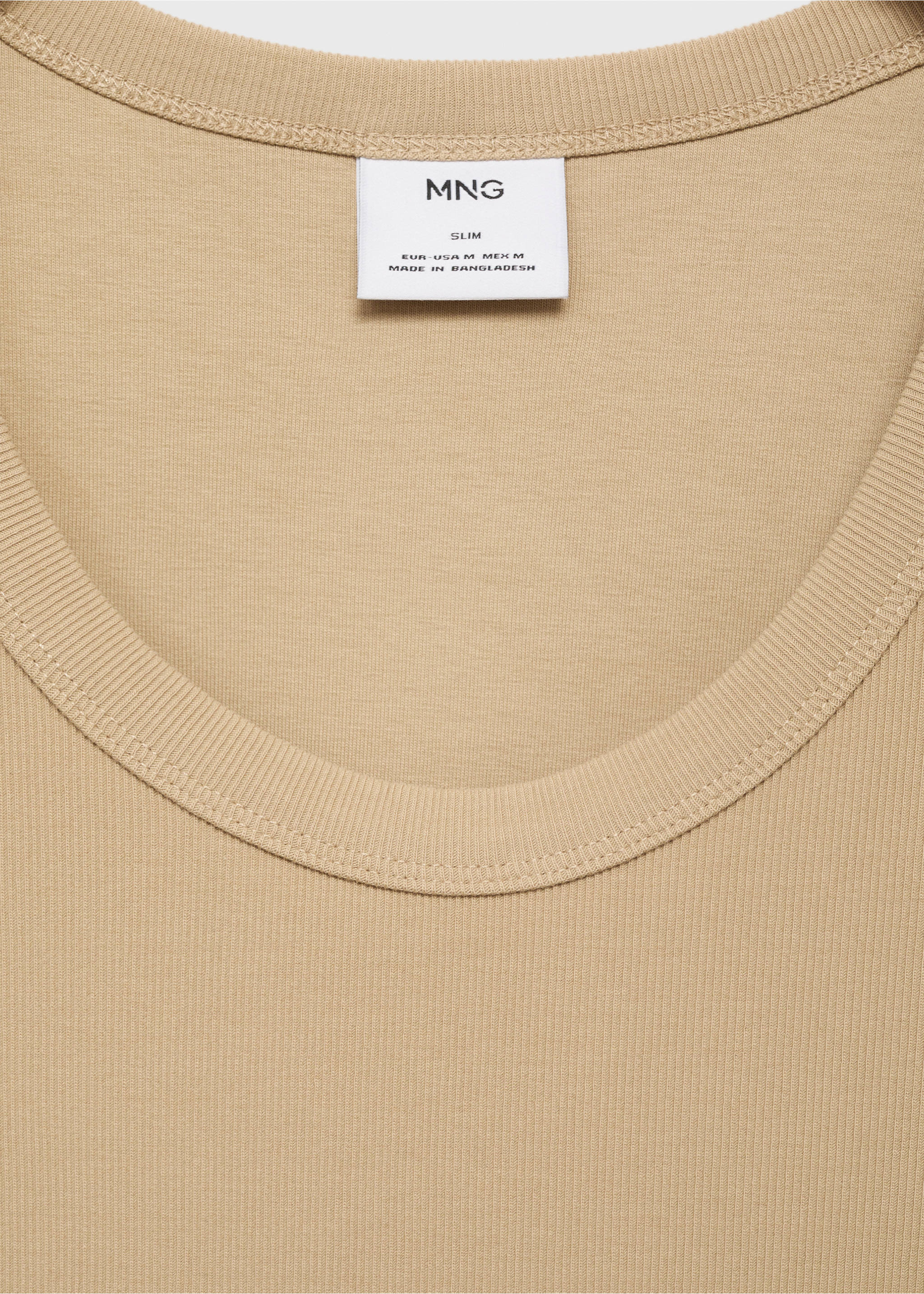 Slim-fit ribbed tank top - Details of the article 8, Grey. Ref: 17011233-00.