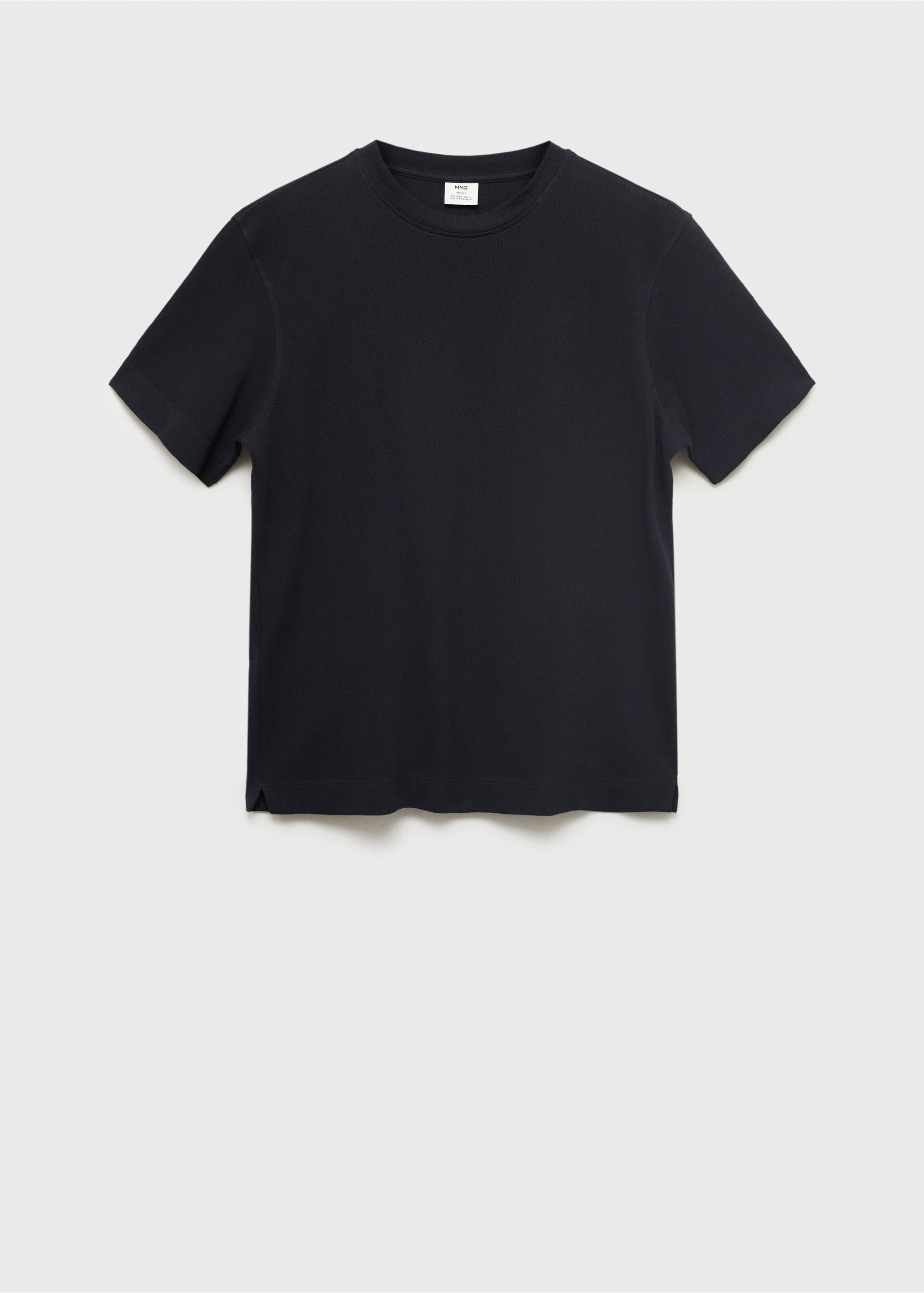 Cotton fine-knit t-shirt - Article without model, Navy. Ref: 17011234-00.