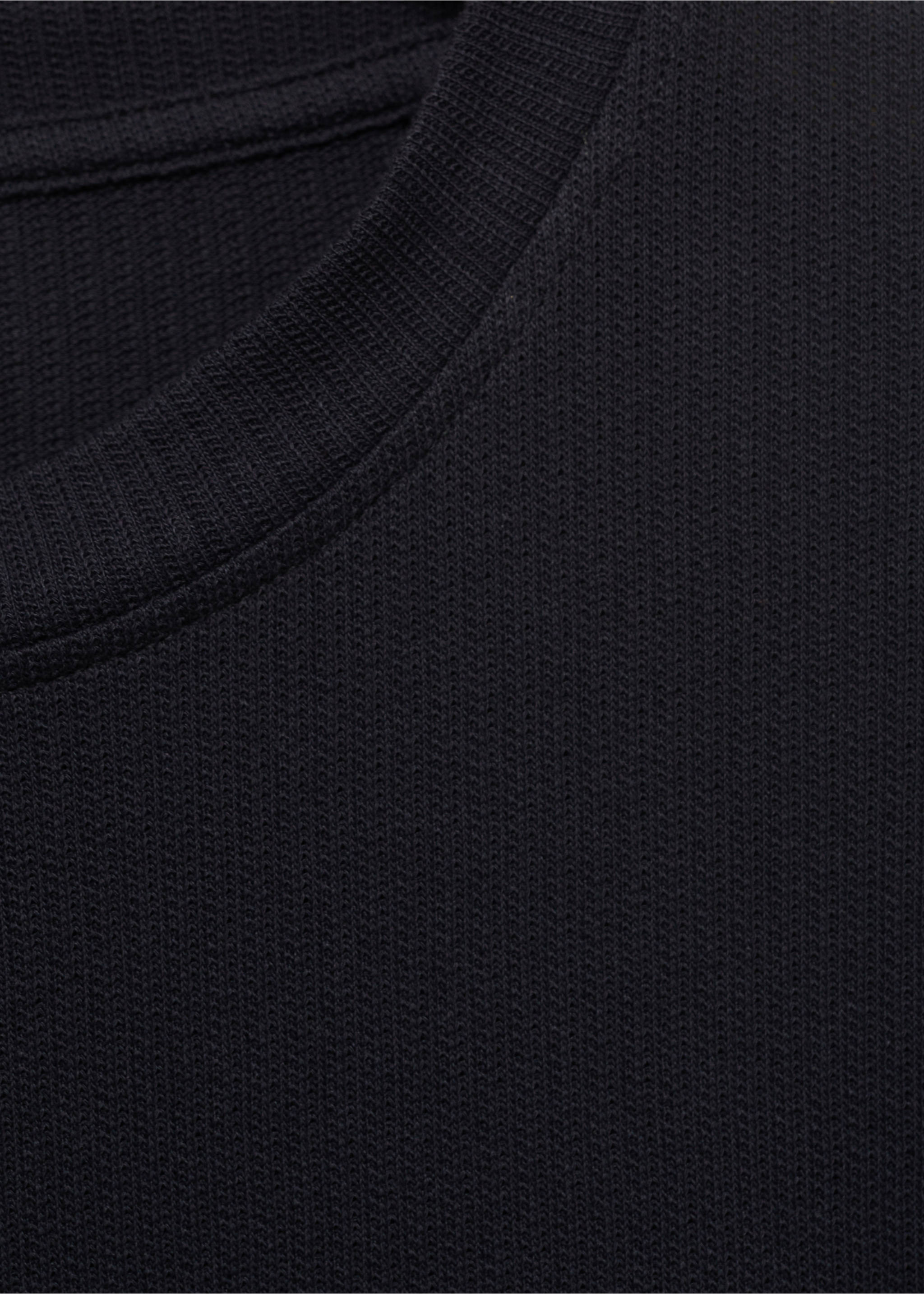Cotton fine-knit t-shirt - Details of the article 8, Navy. Ref: 17011234-00.