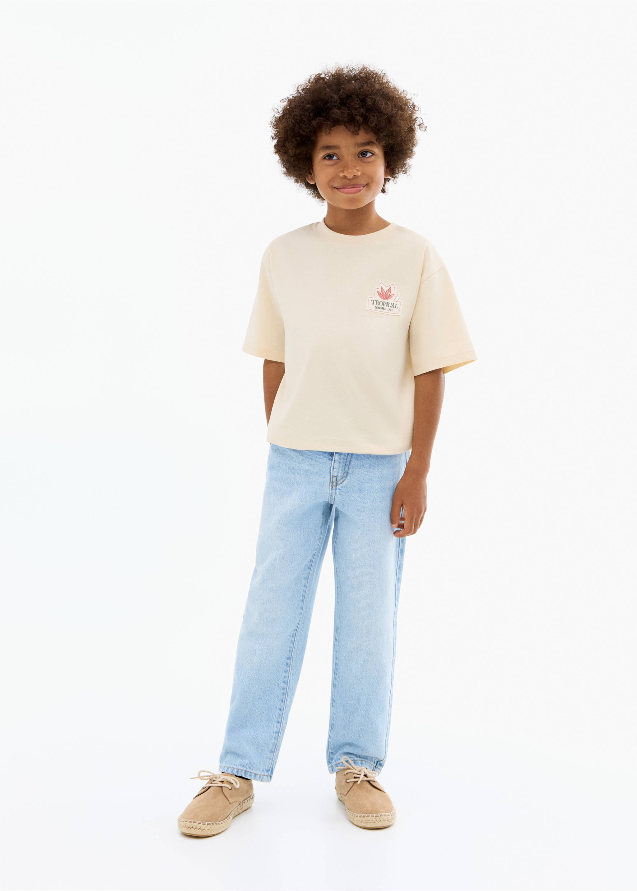 Tropical print T-shirt - General plane, Sand. Ref: 17011236-00.