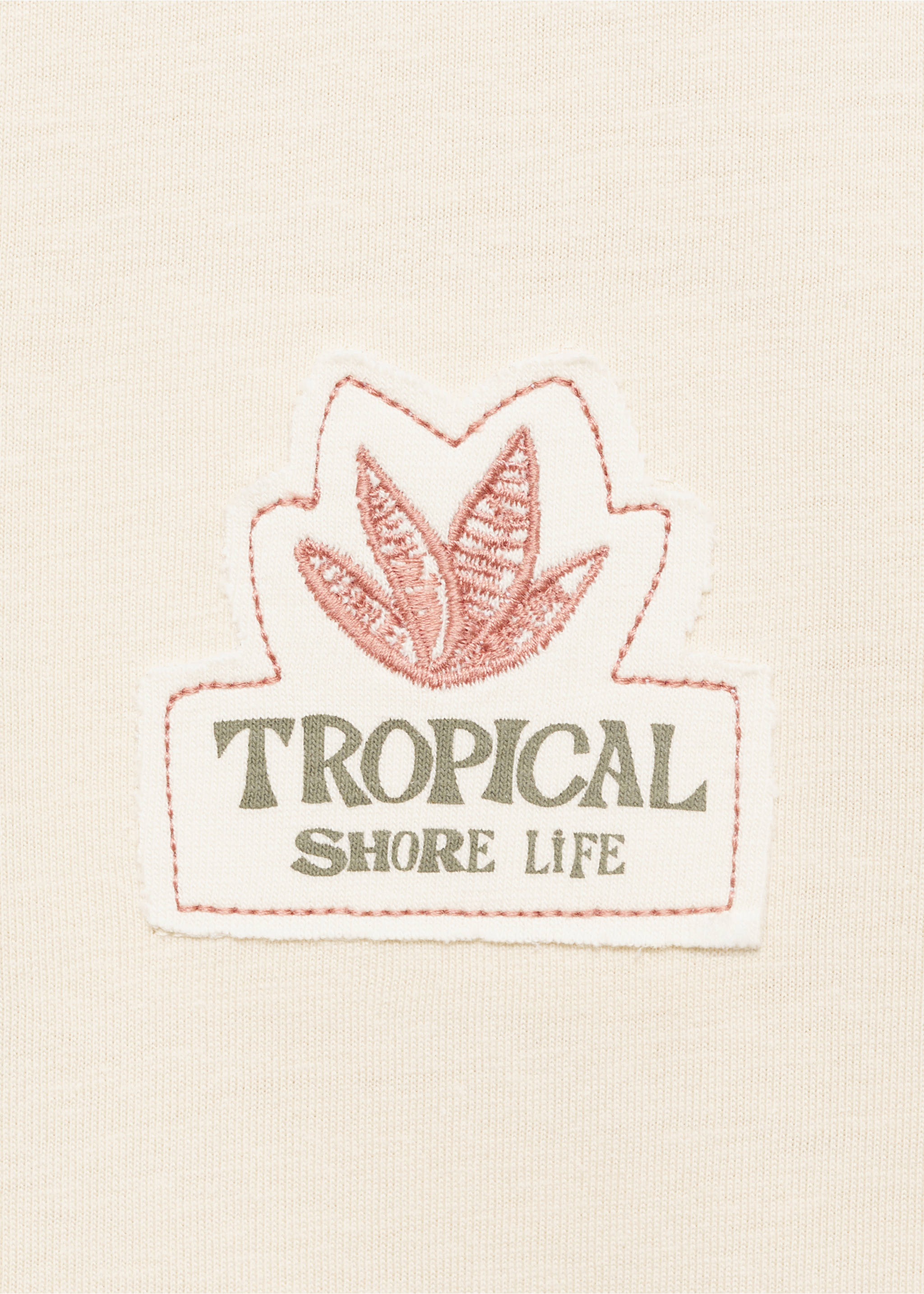 Tropical print T-shirt - Details of the article 8, Sand. Ref: 17011236-00.