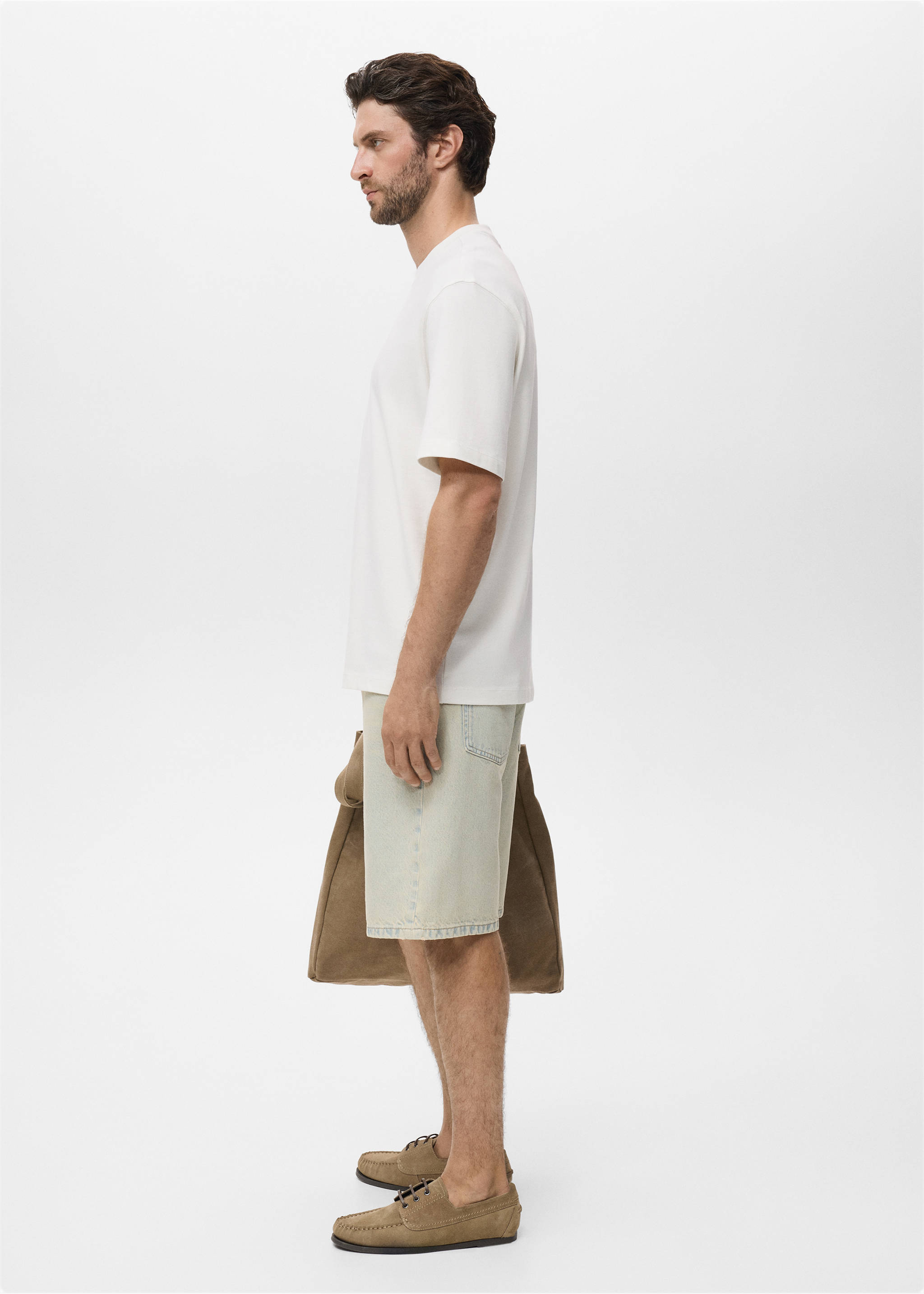 100% cotton relaxed-fit t-shirt - Details of the article 2, Off White. Ref: 17011240-00.
