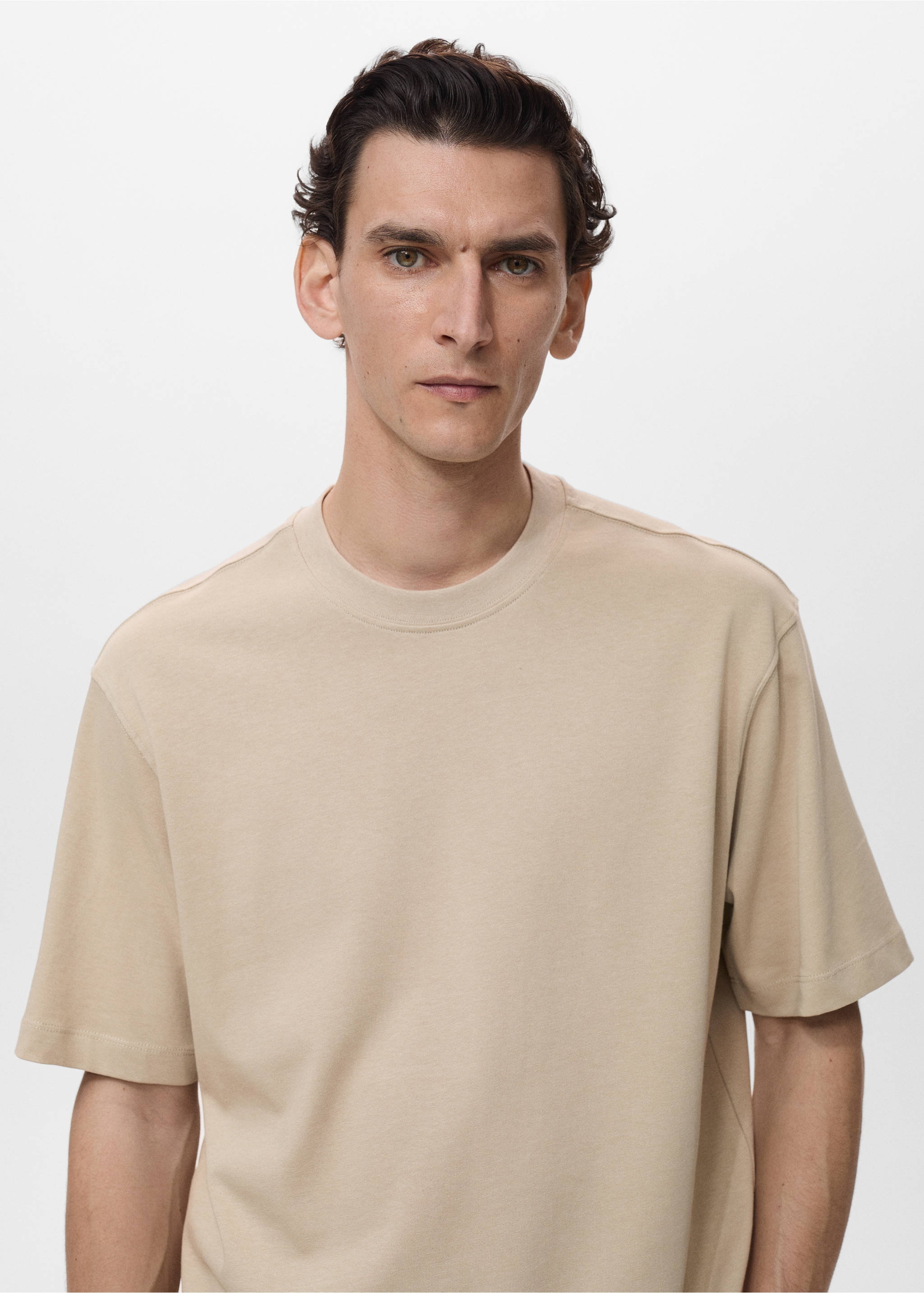 Relaxed Fit-T-Shirt aus 100 % Baumwolle - Detail des Artikels 1, Ecru. Ref: 17011240-00.