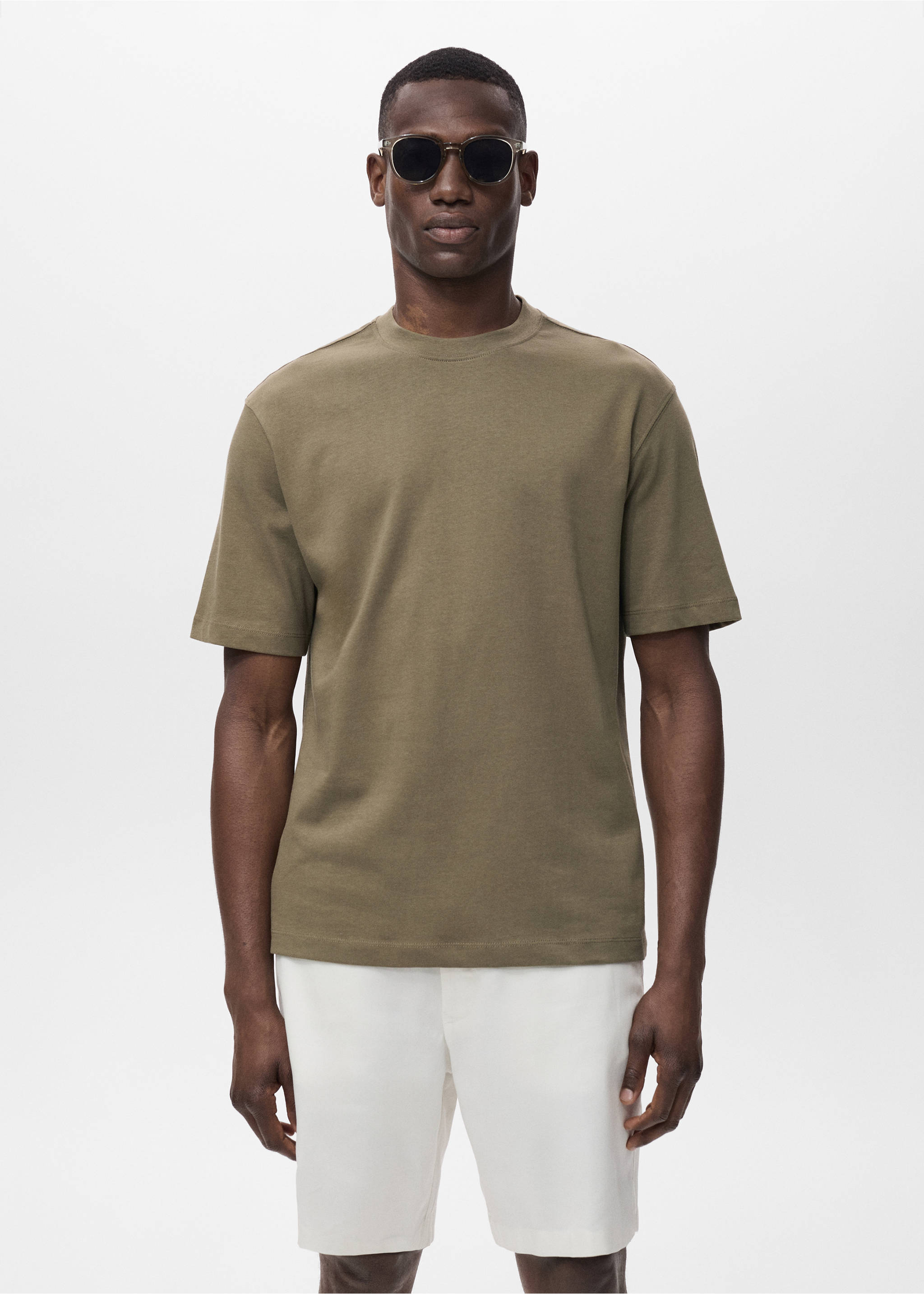 Relaxed Fit-T-Shirt aus 100 % Baumwolle - Mittlere Ansicht, Khaki. Ref: 17011240-00.