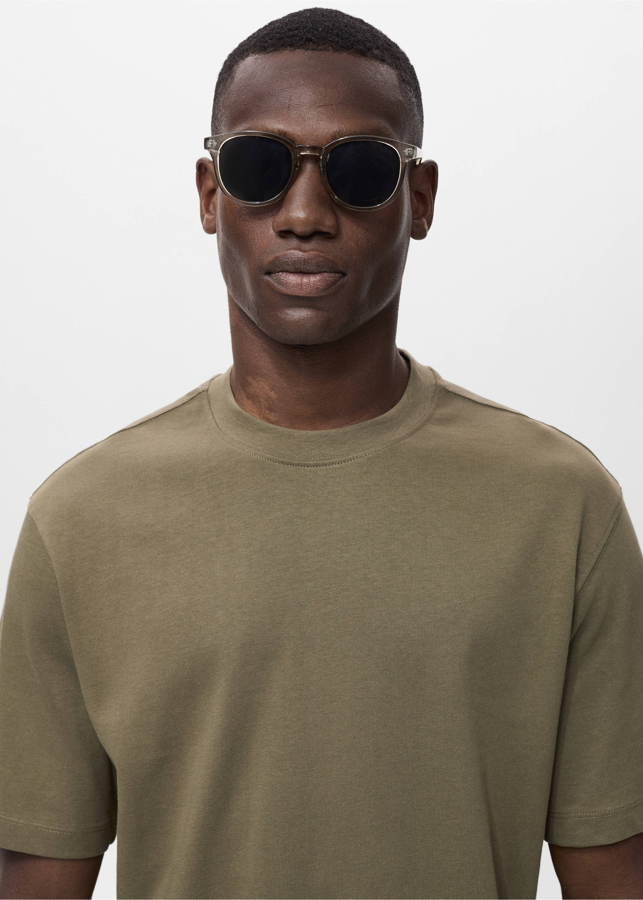 Relaxed Fit-T-Shirt aus 100 % Baumwolle - Detail des Artikels 1, Khaki. Ref: 17011240-00.