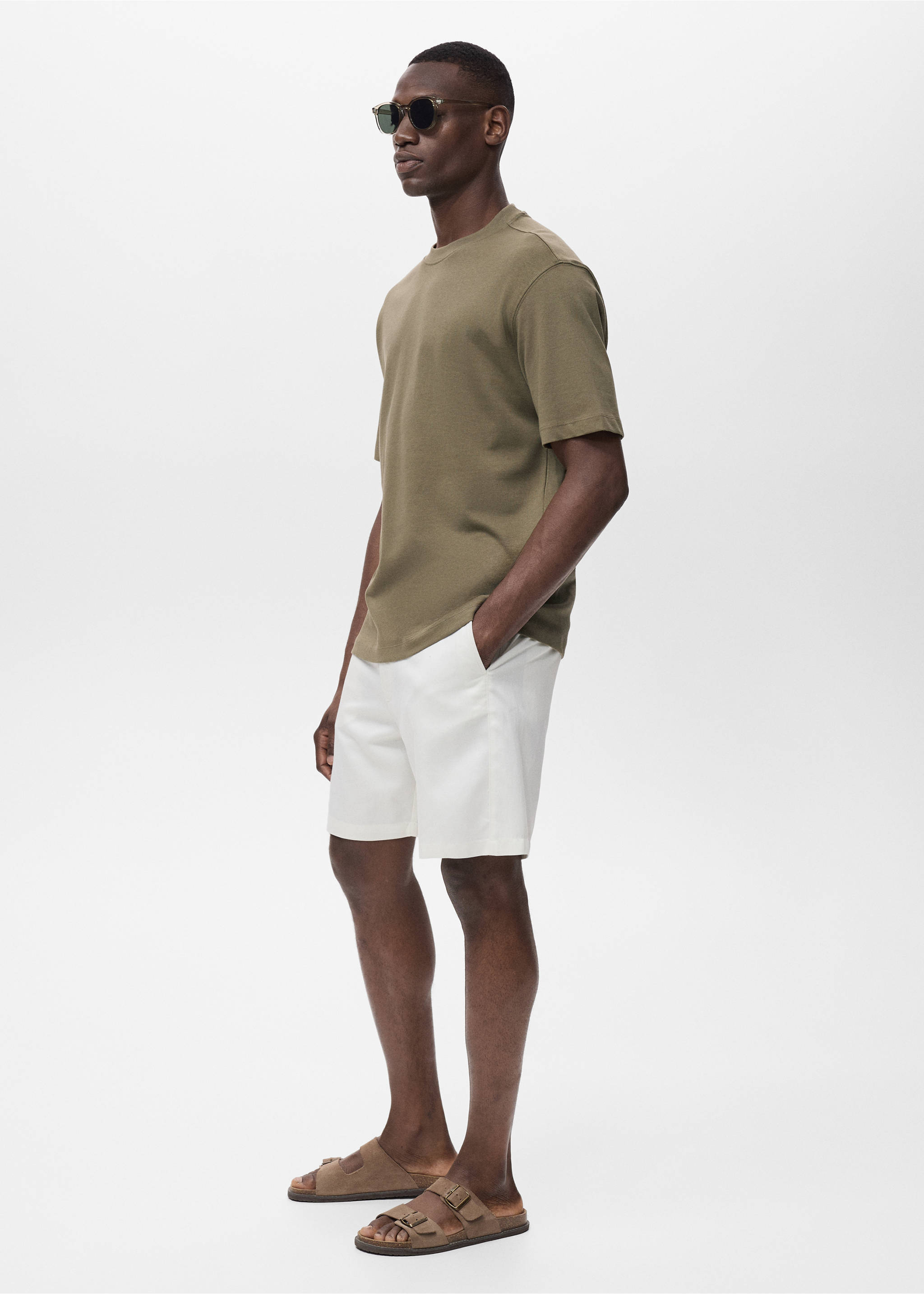 Relaxed Fit-T-Shirt aus 100 % Baumwolle - Detail des Artikels 2, Khaki. Ref: 17011240-00.
