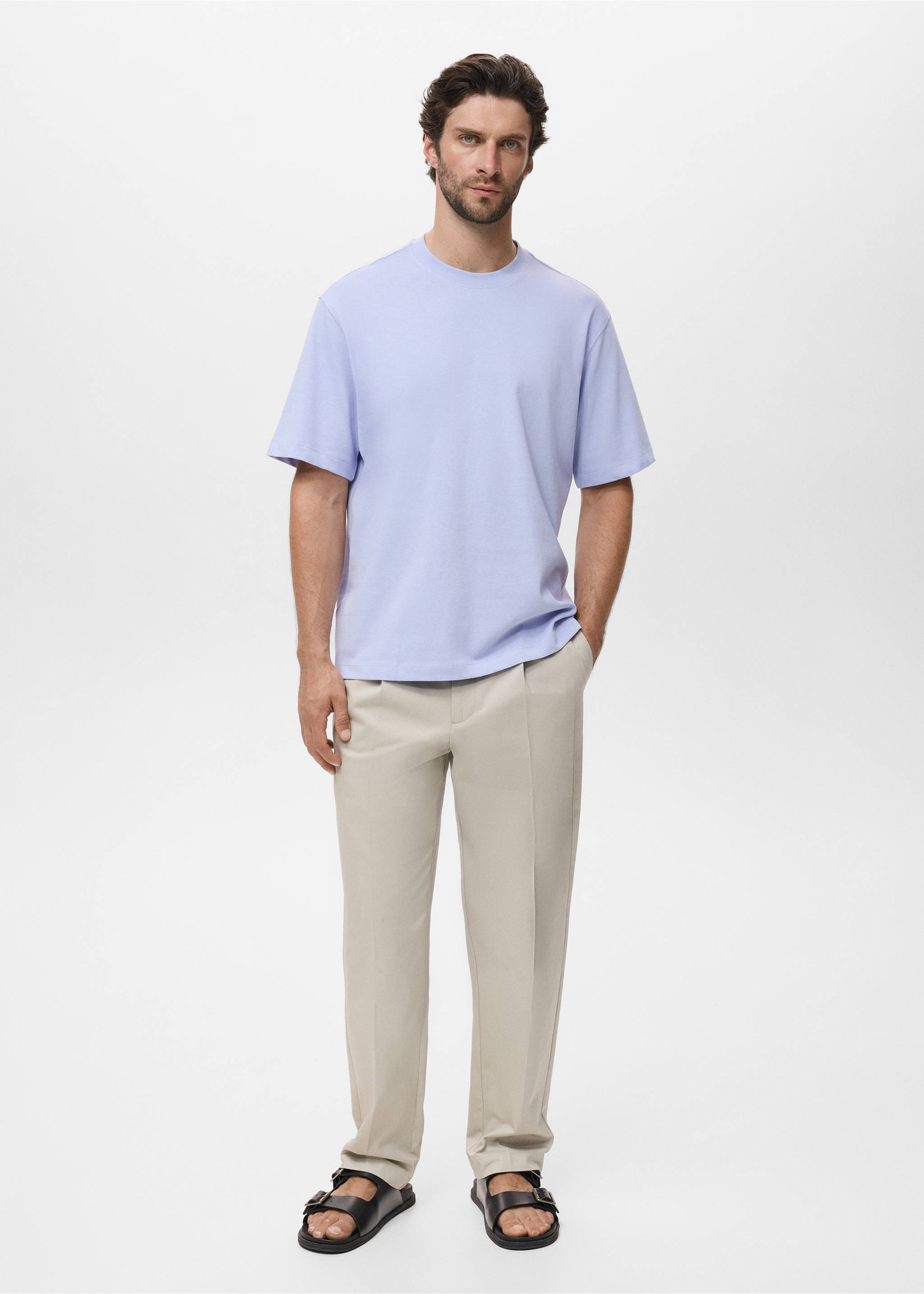 Relaxed Fit-T-Shirt aus 100 % Baumwolle - Allgemeine Ansicht, Himmelblau. Ref: 17011240-00.