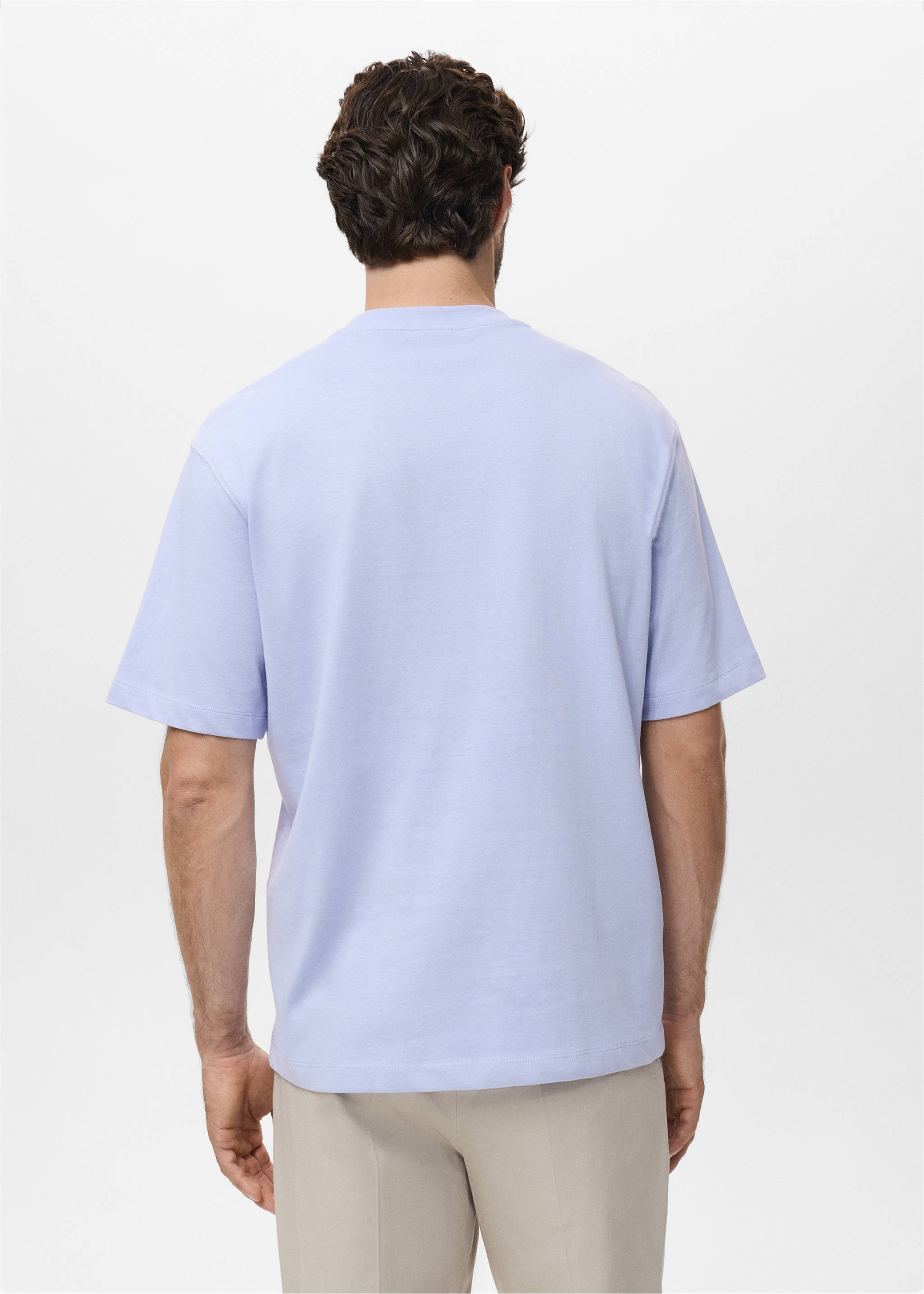 Relaxed Fit-T-Shirt aus 100 % Baumwolle - Rückseite des Artikels, Himmelblau. Ref: 17011240-00.