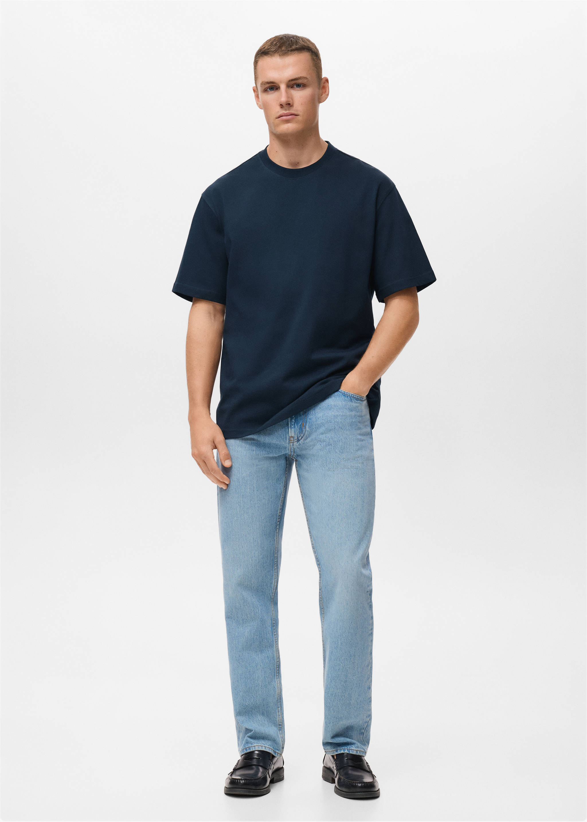 100% cotton relaxed-fit t-shirt - General plane, Dark Navy. Ref: 17011240-00.