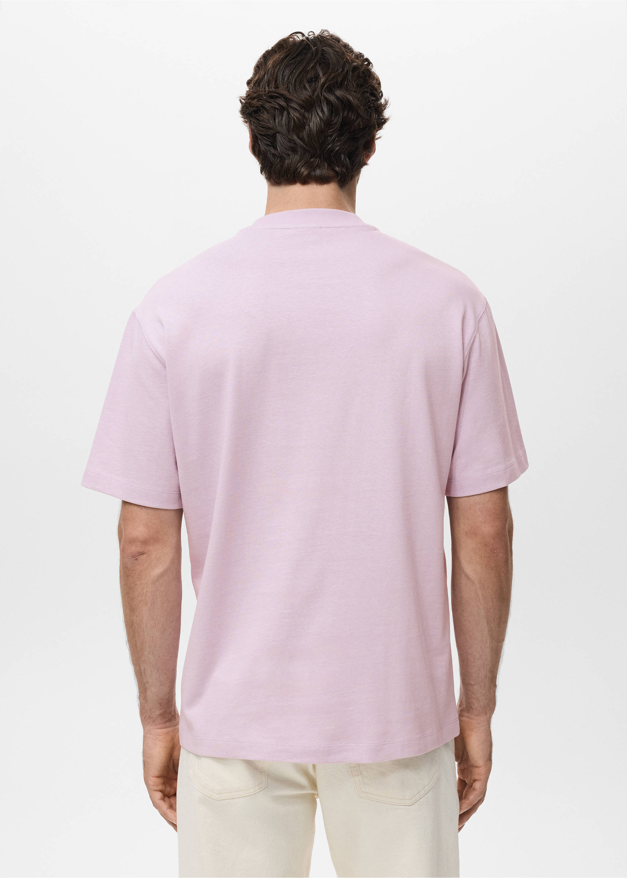 T-shirt 100 % coton relaxed-fit - Verso de l’article, Rose. Ref: 17011240-00.