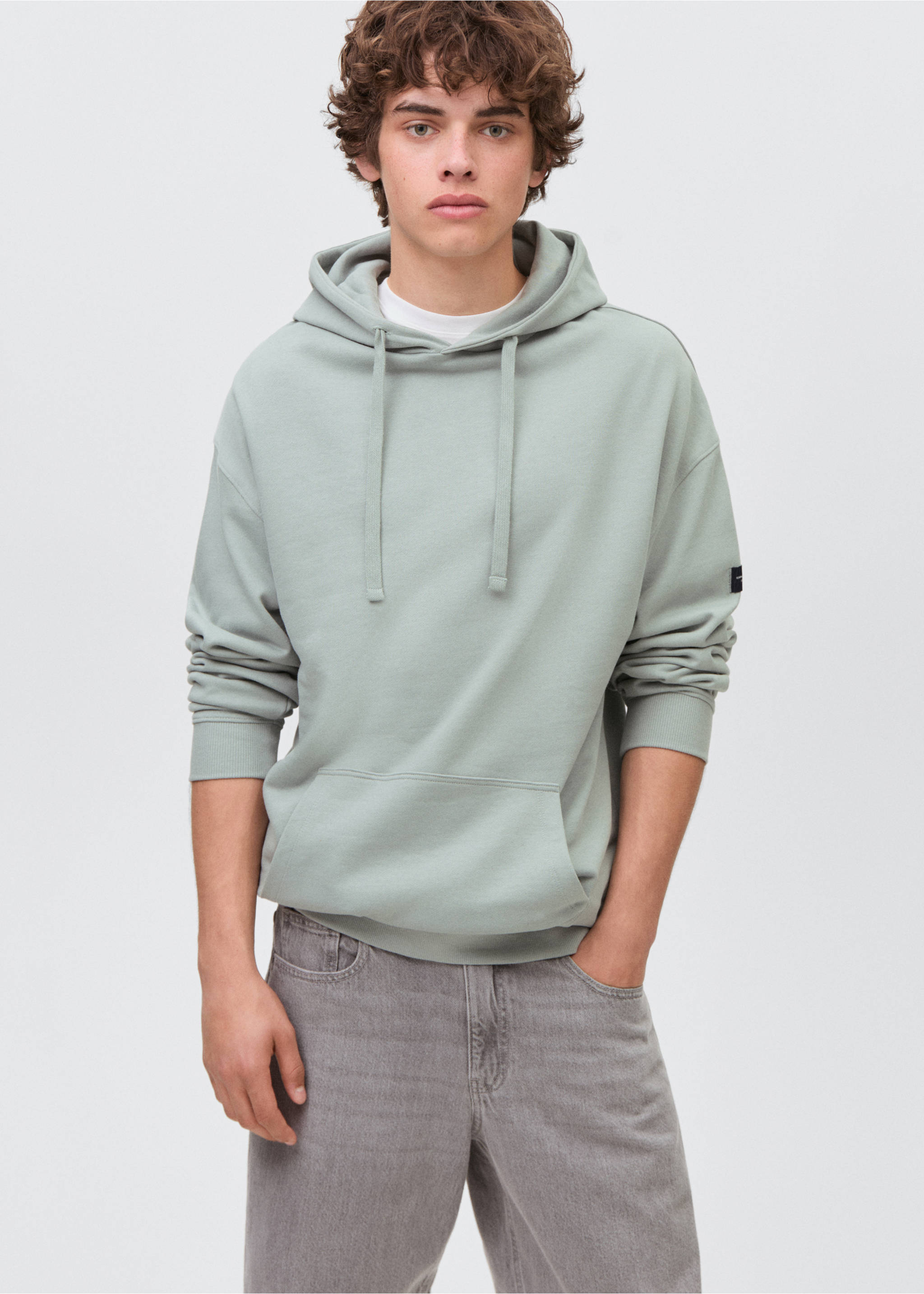 Hoodie cotton sweatshirt - Medium plane, Pastel Green. Ref: 17011242-00.