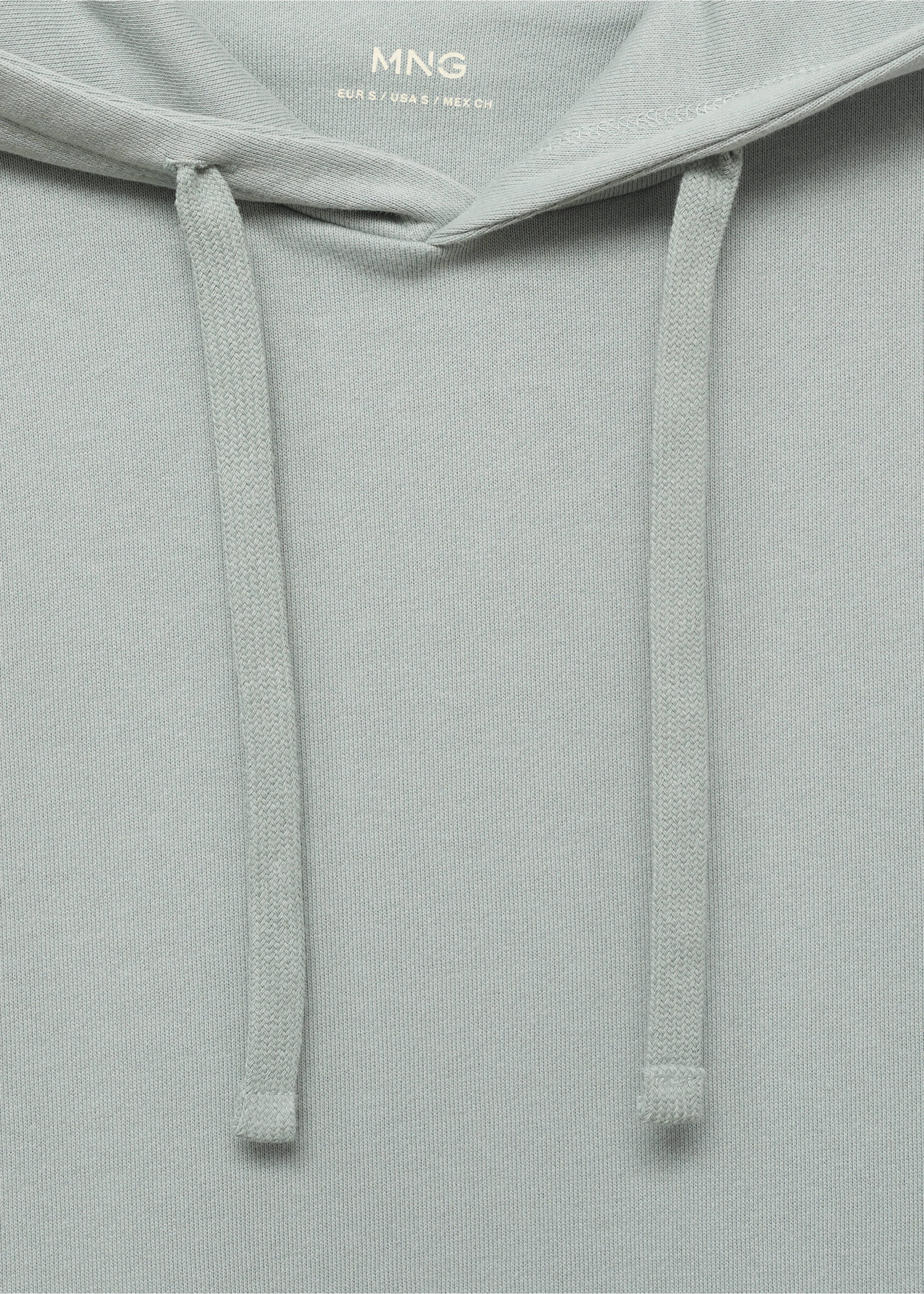 Hoodie cotton sweatshirt - Details of the article 8, Pastel Green. Ref: 17011242-00.
