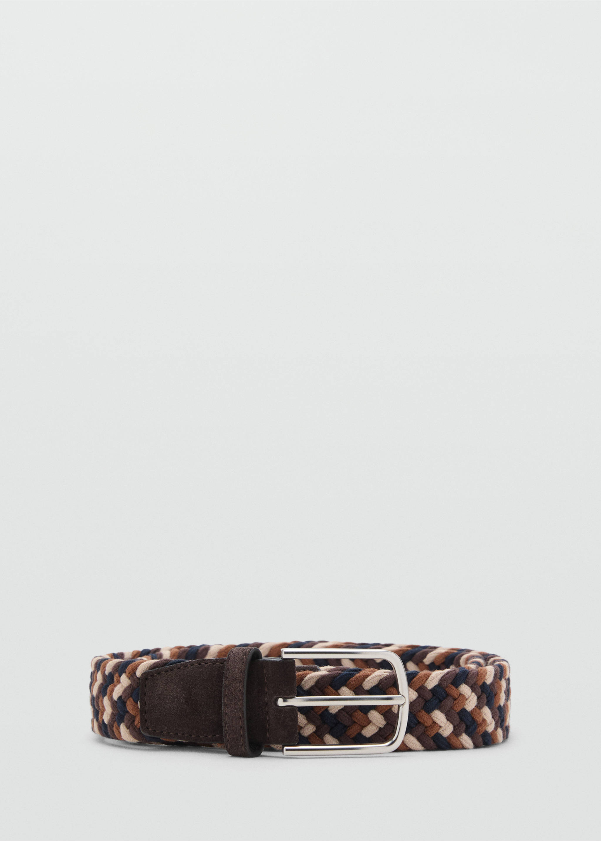 Braided elastic coloured belt - Article without model, Medium Brown. Ref: 17011243-00.