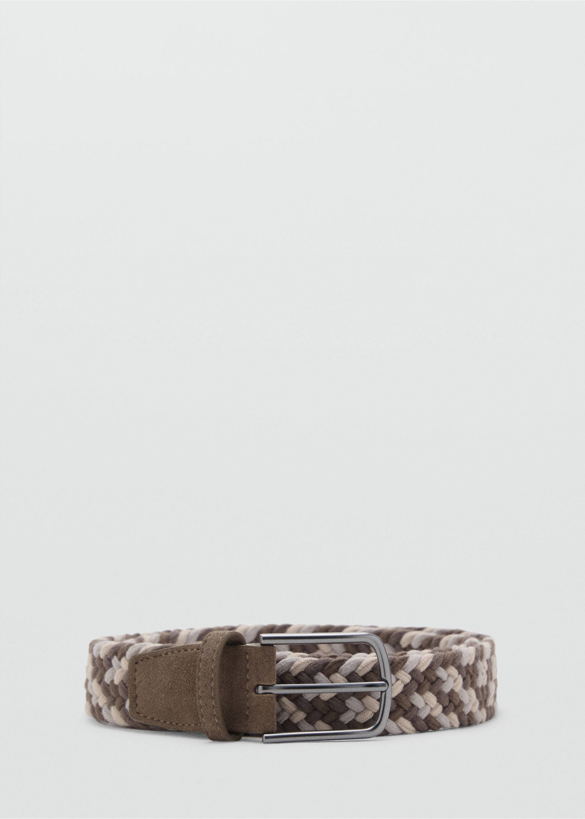 Braided elastic coloured belt - Article without model, Khaki. Ref: 17011243-00.