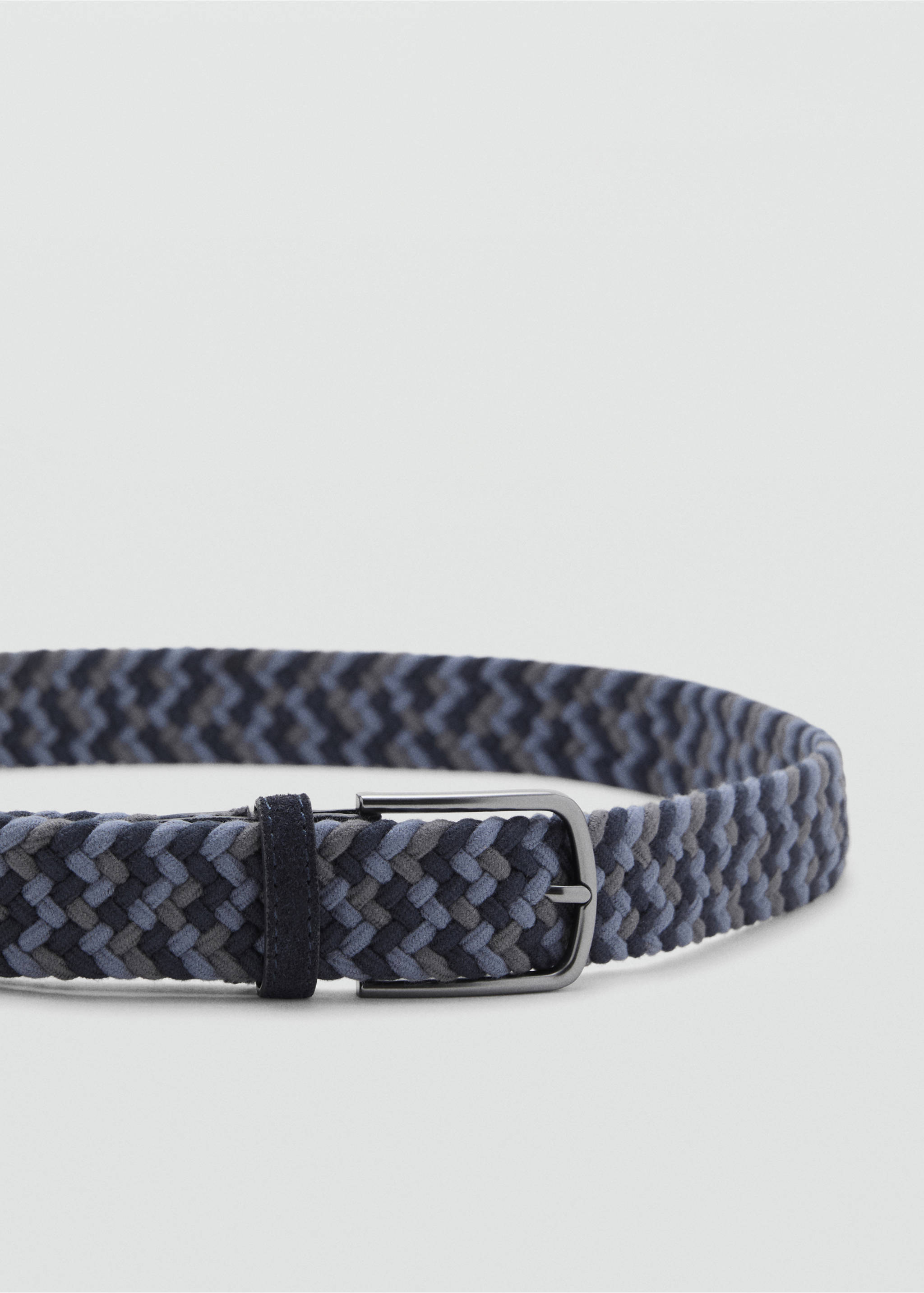 Braided elastic coloured belt - Details of the article 1, Grey. Ref: 17011243-00.