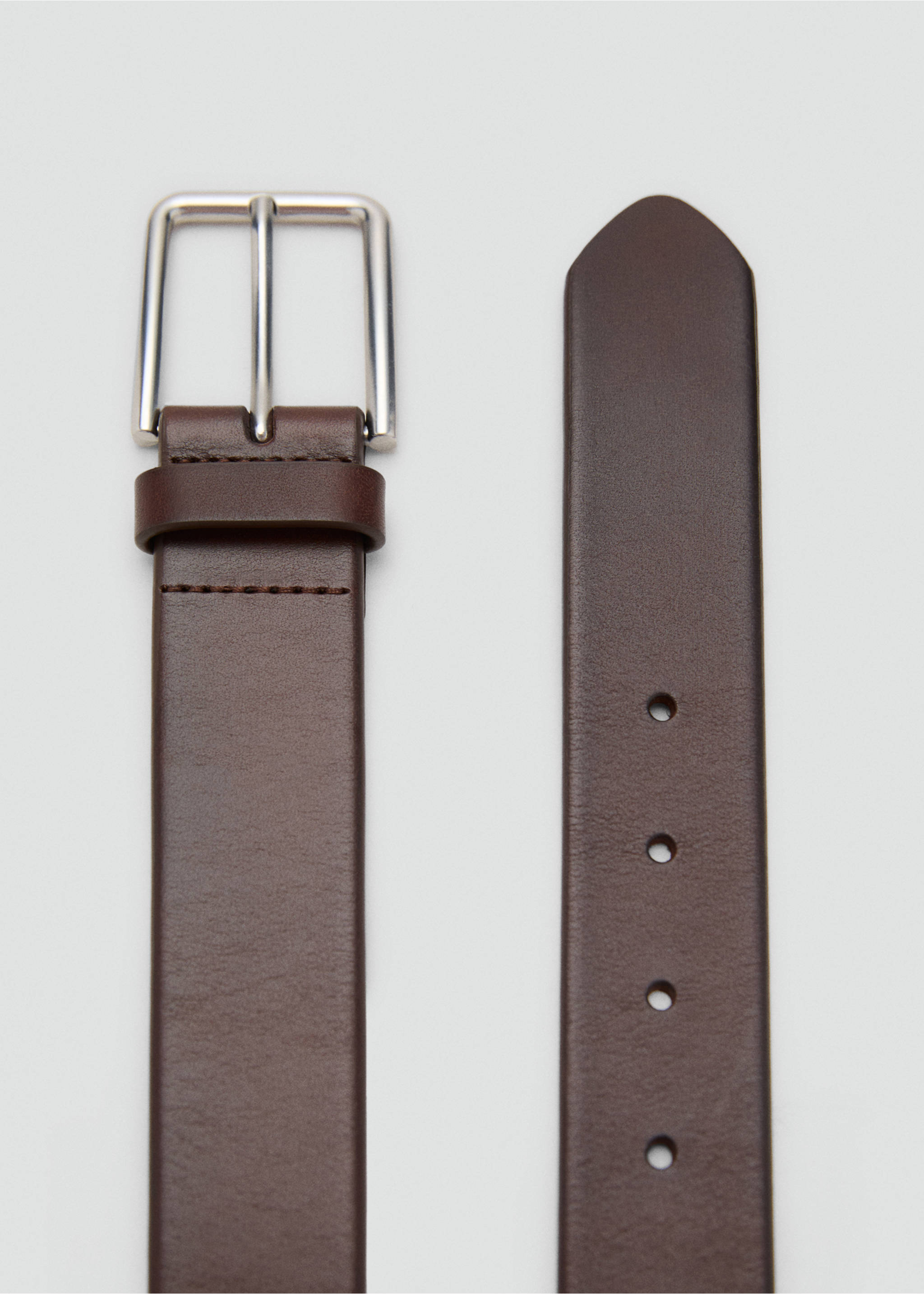 Buckle leather belt - Medium plane, Leather. Ref: 17011244-00.