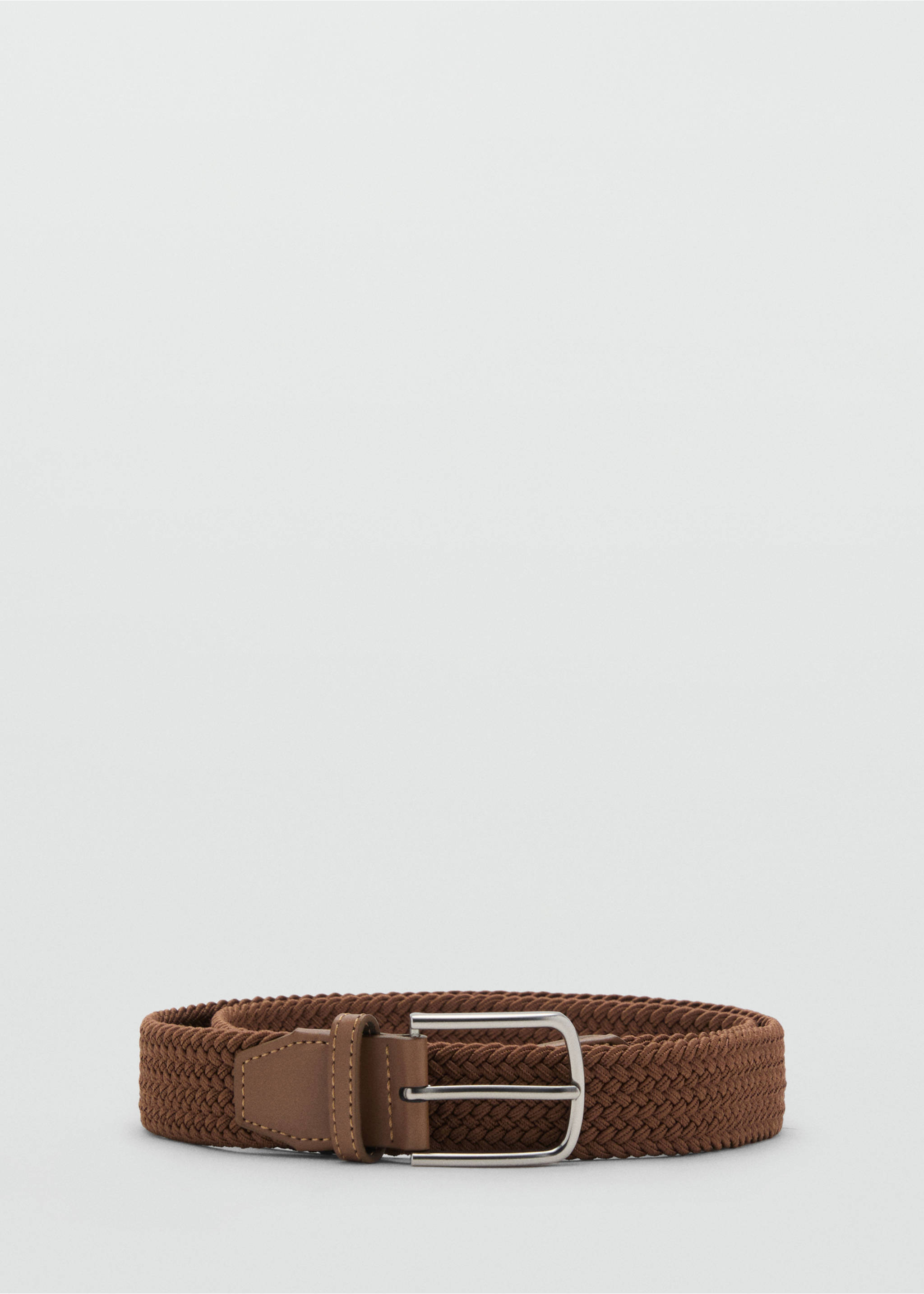 Braided elastic belt - Article without model, Medium Brown. Ref: 17011245-00.