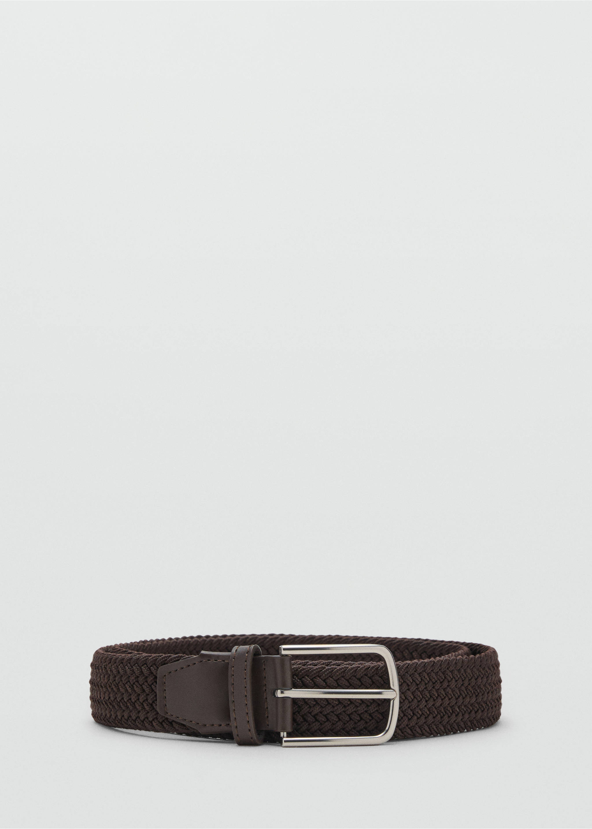 Braided elastic belt - Article without model, Chocolate. Ref: 17011245-00.