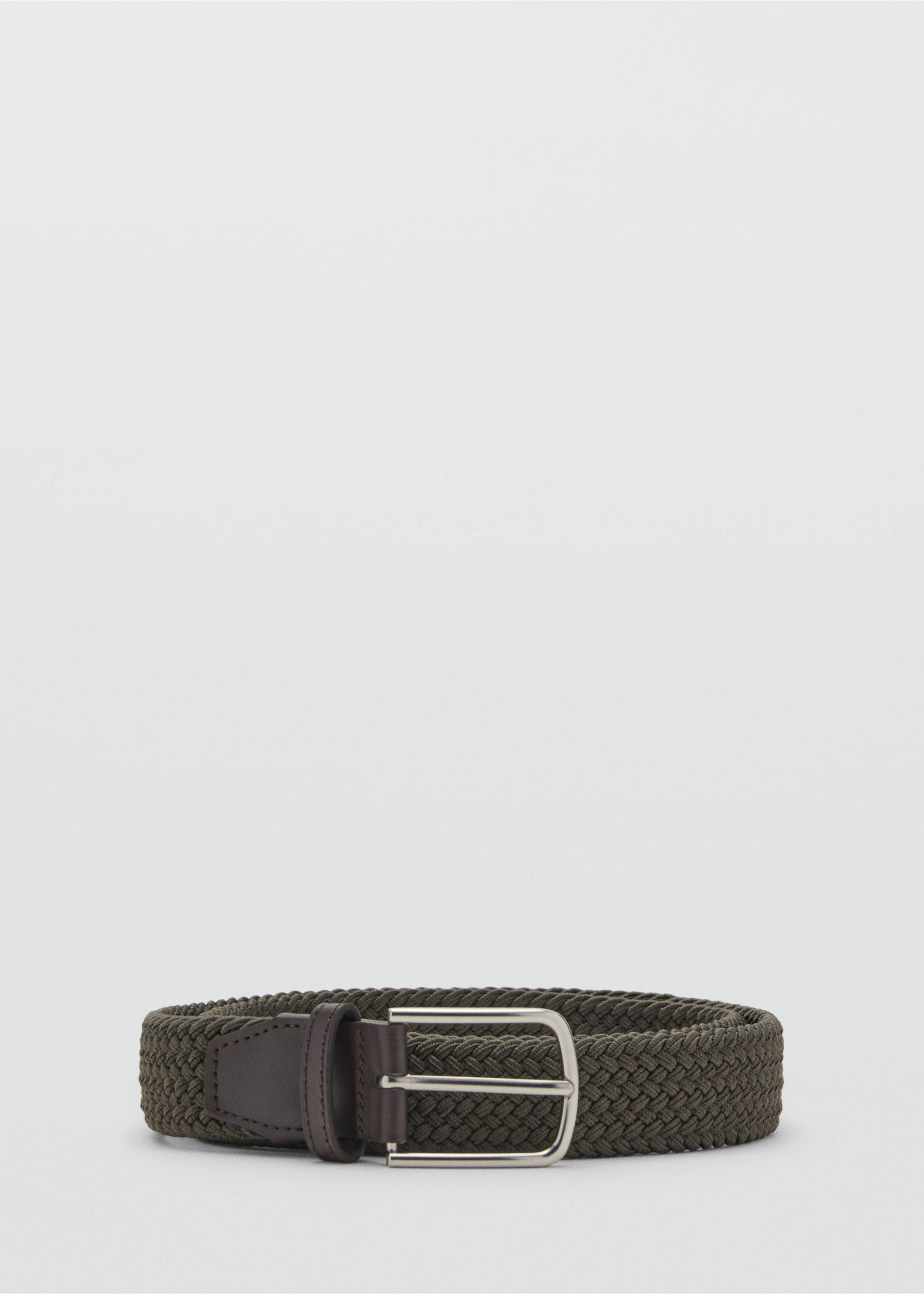 Braided elastic belt - Article without model, Khaki. Ref: 17011245-00.