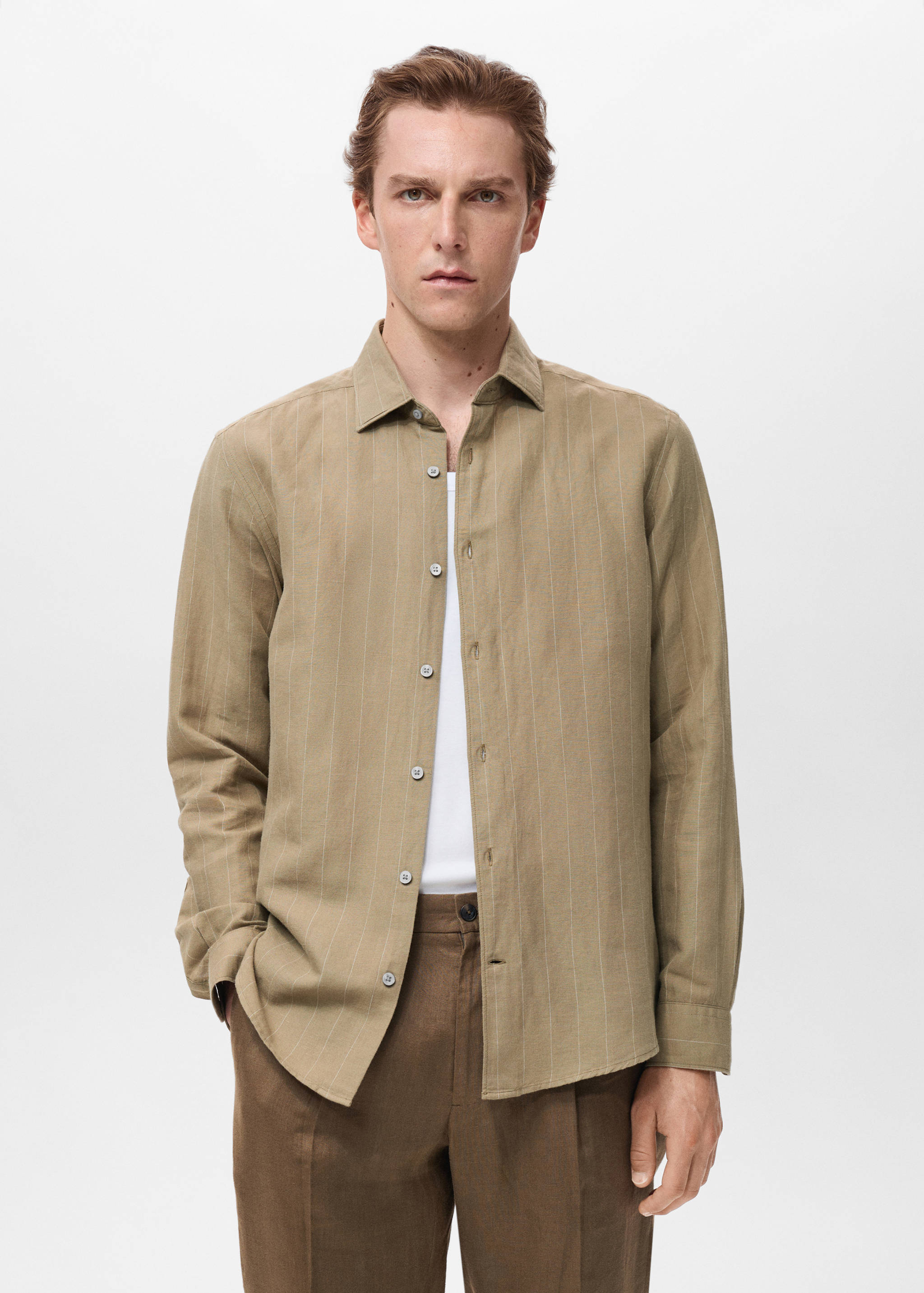 Linen pinstripe shirt - Medium plane