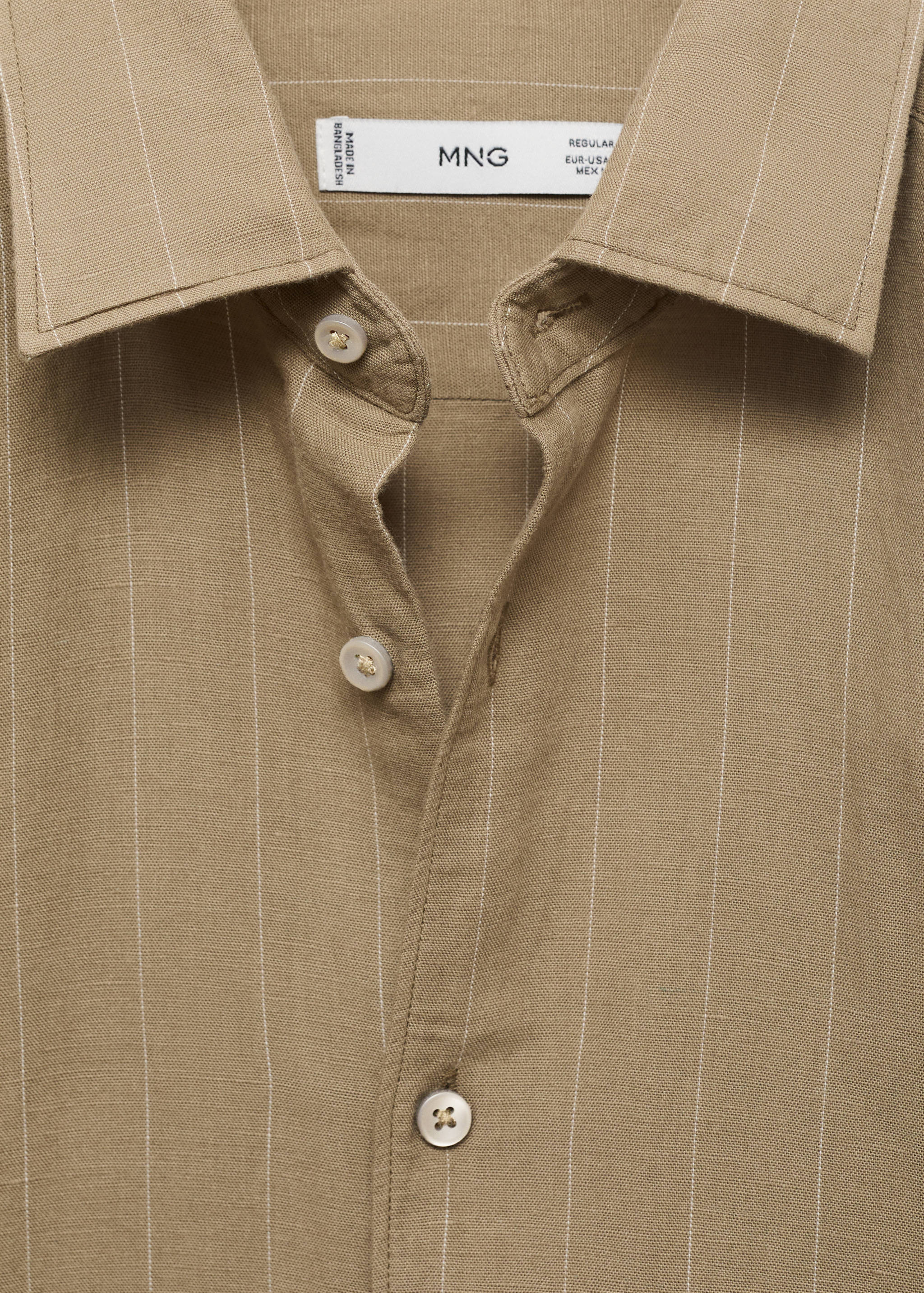 Linen pinstripe shirt - Details of the article 8