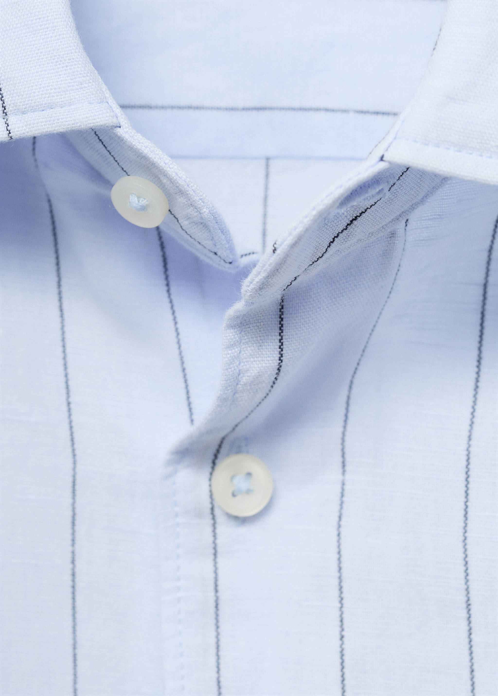Linen pinstripe shirt - Details of the article 8