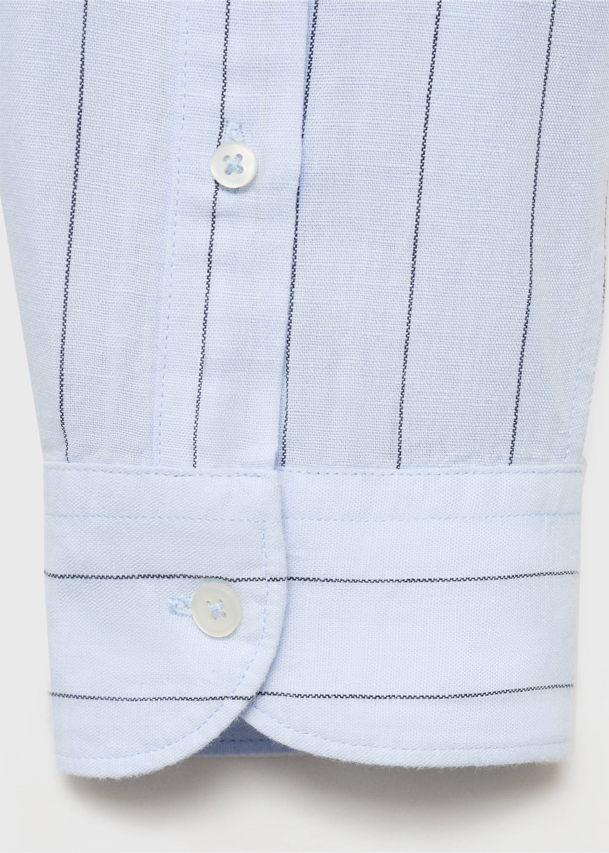 Linen pinstripe shirt - Details of the article 0, Sky Blue. Ref: 17011251-00.