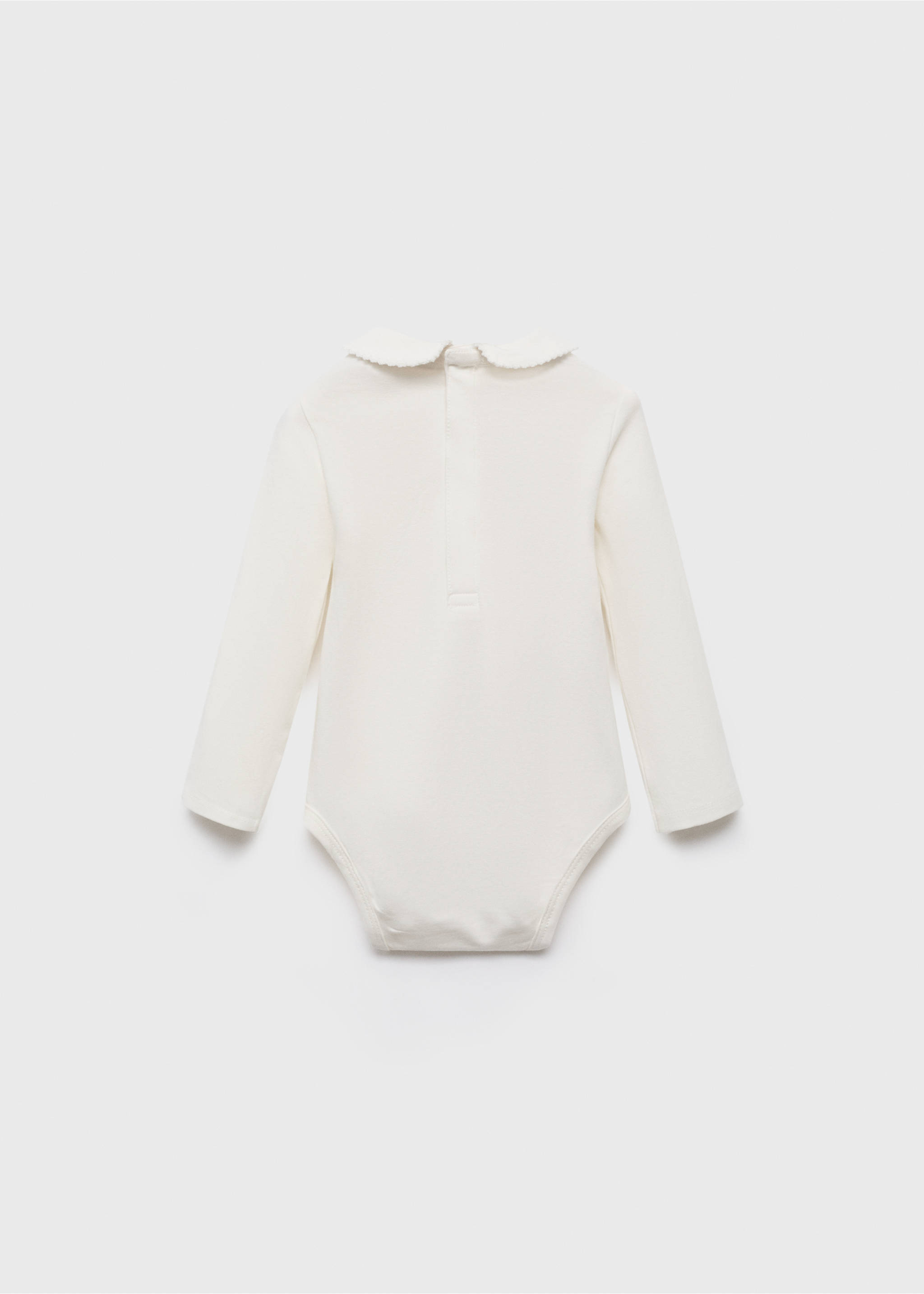 Cotton bodysuit with Peter Pan collar - Reverse of the article, Off White. Ref: 17011252-00.