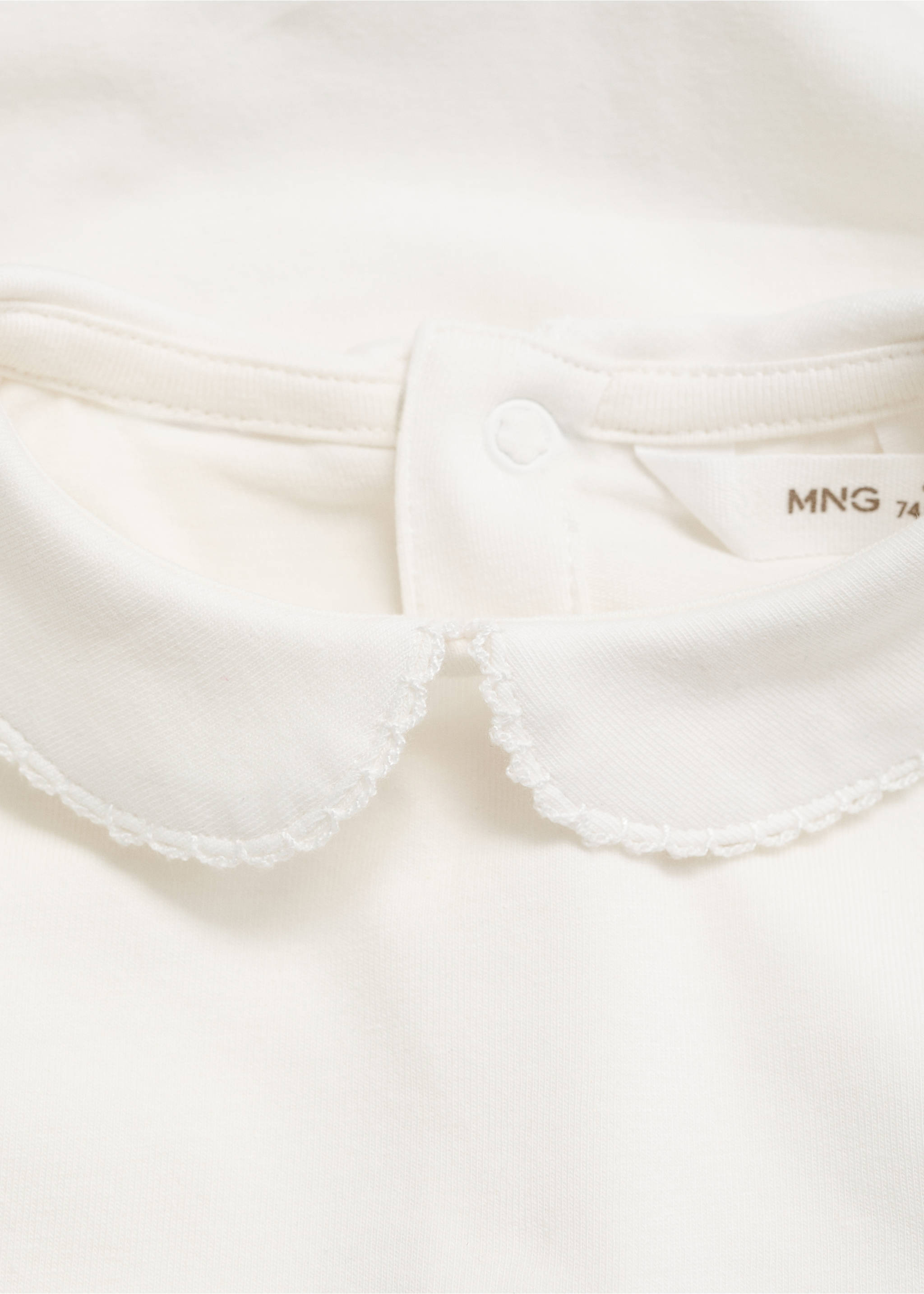 Cotton bodysuit with Peter Pan collar - Details of the article 8, Off White. Ref: 17011252-00.