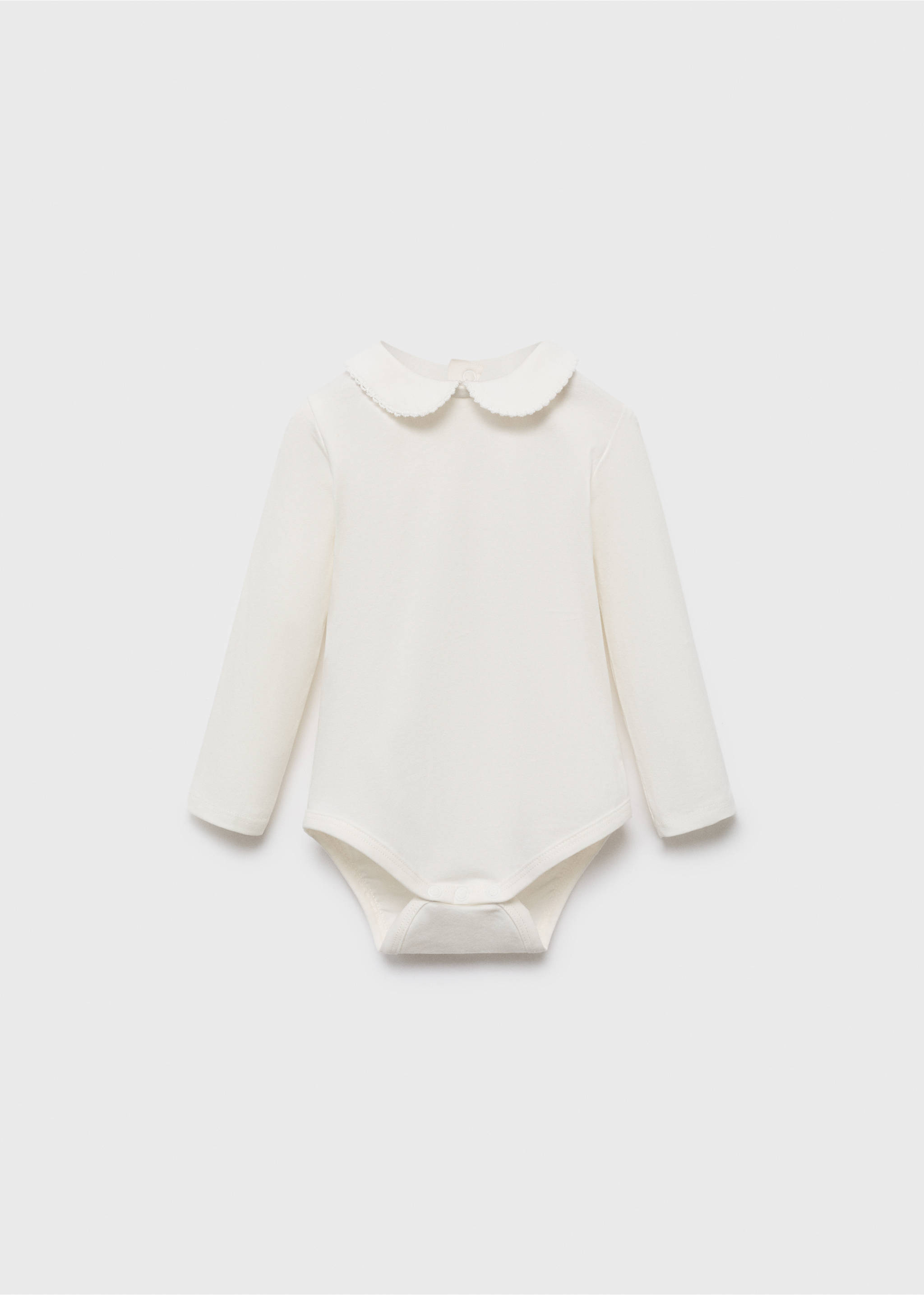 Cotton bodysuit with Peter Pan collar - Article without model, Off White. Ref: 17011252-00.