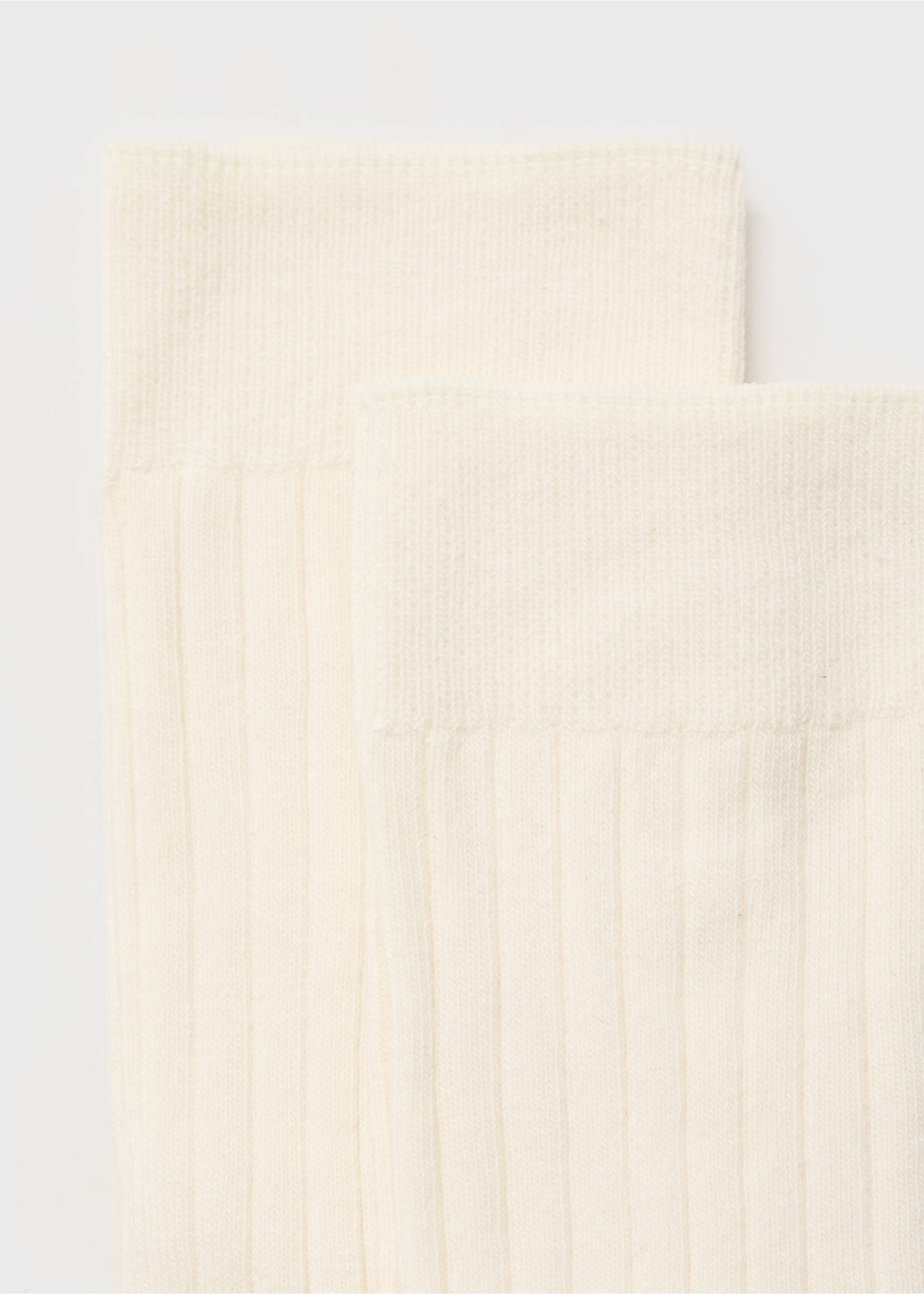 Pack of 2 ribbed cotton socks - Details of the article 8, Ecru. Ref: 17011255-00.