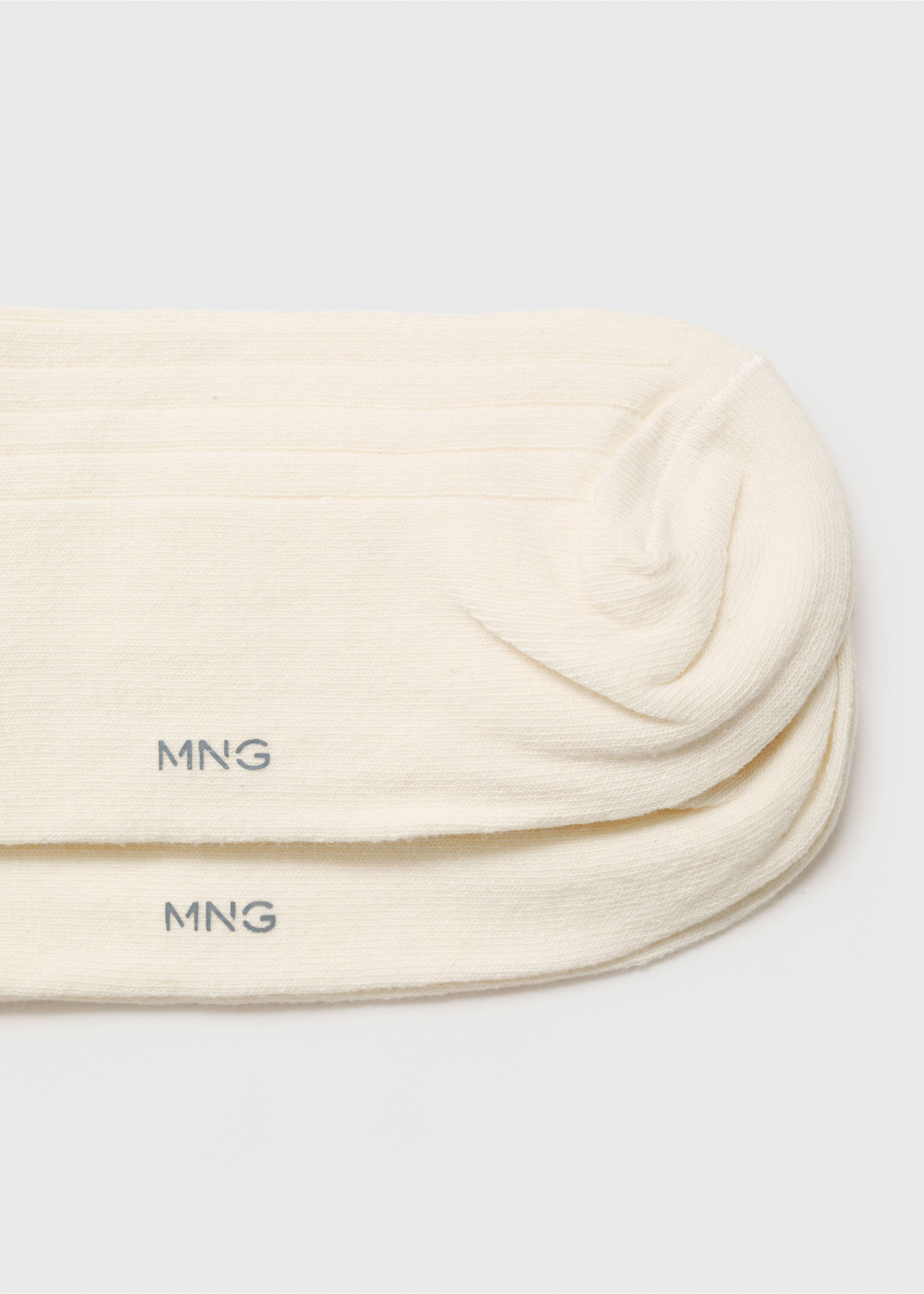Pack of 2 ribbed cotton socks - Details of the article 0, Ecru. Ref: 17011255-00.