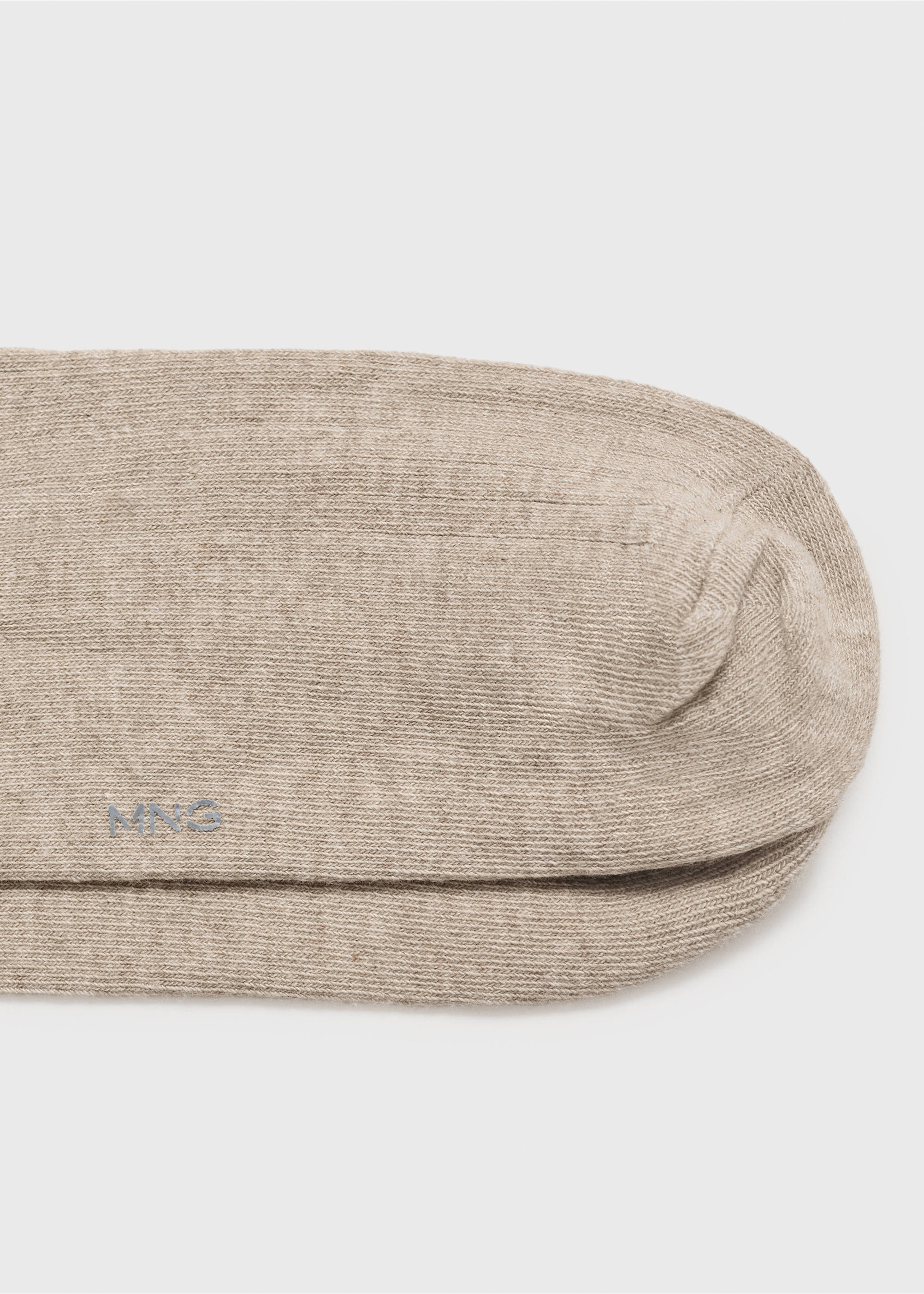 Embroidered cotton socks - Details of the article 0, Beige. Ref: 17011257-00.