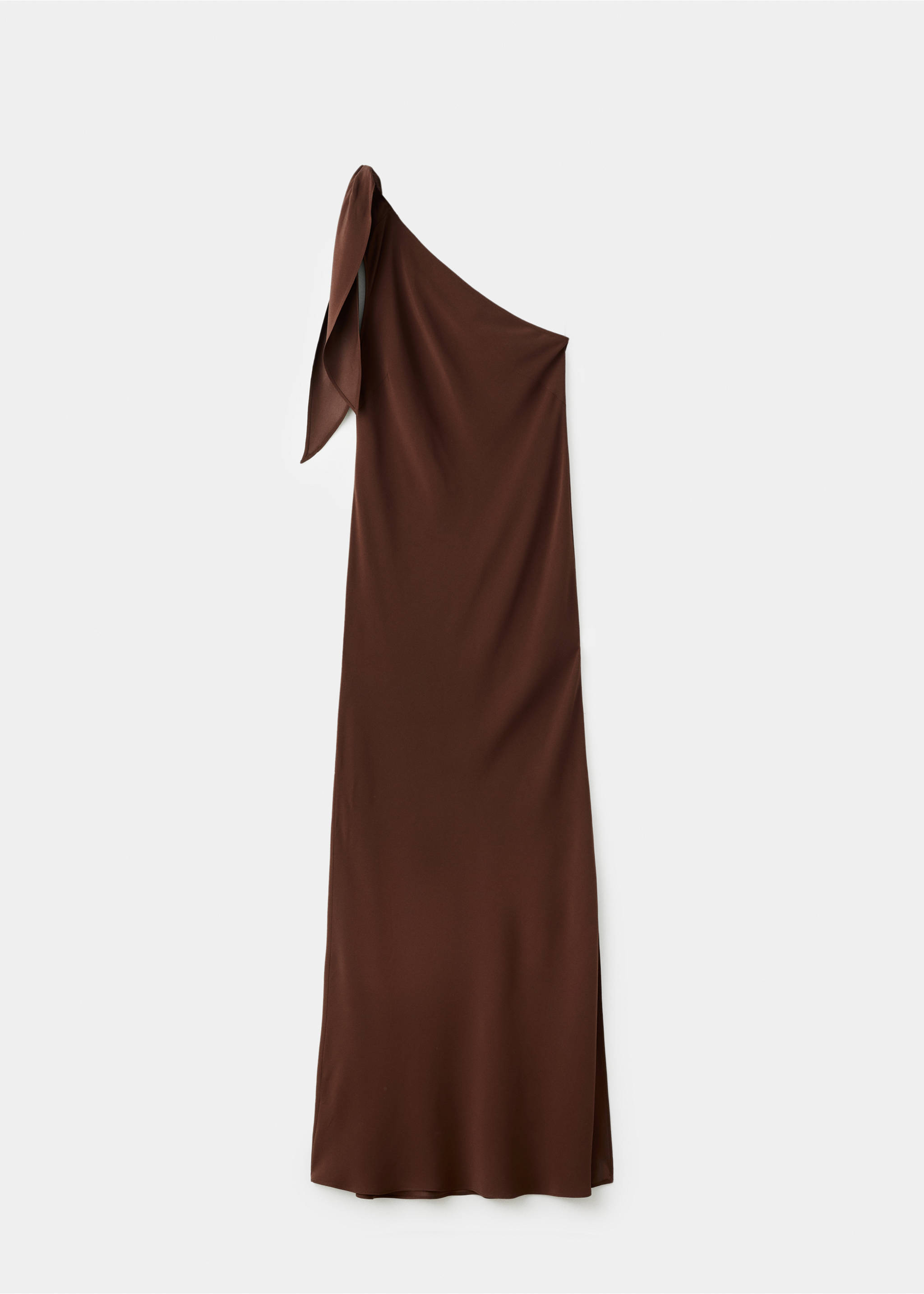 Asymmetrical dress with knot strap - Article without model, Burnt Orange. Ref: 17011268-00.