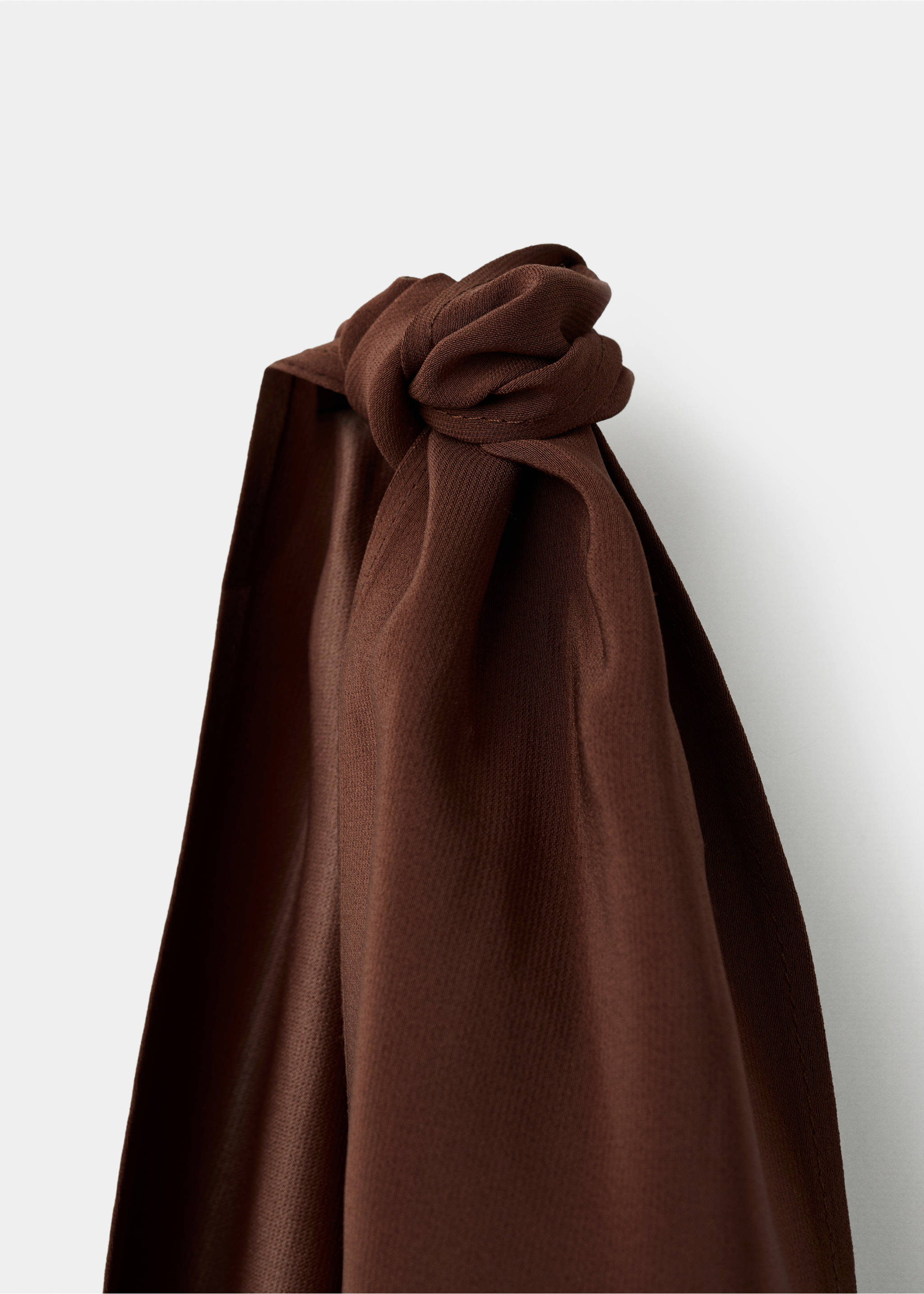 Asymmetrical dress with knot strap - Details of the article 0, Burnt Orange. Ref: 17011268-00.