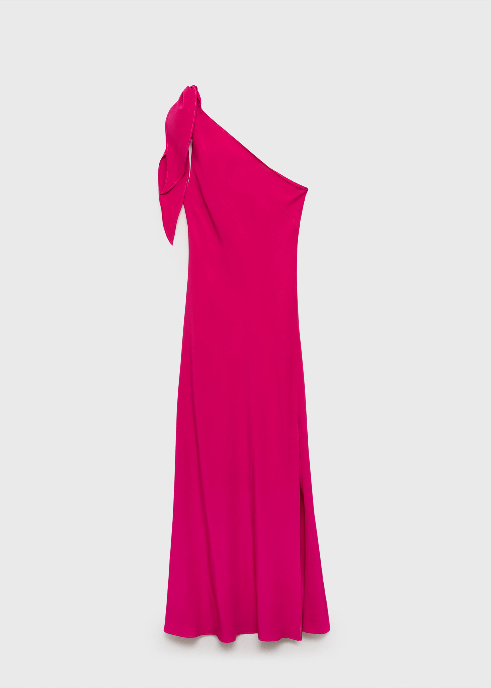 Asymmetrical dress with knot strap - Article without model, Strawberry. Ref: 17011268-00.