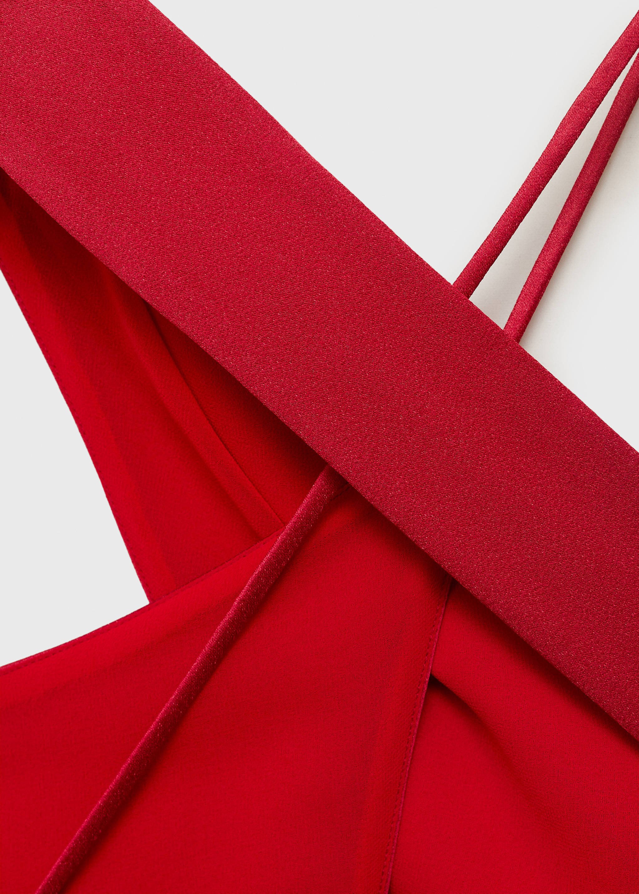 Cross-neckline slit dress - Details of the article 0