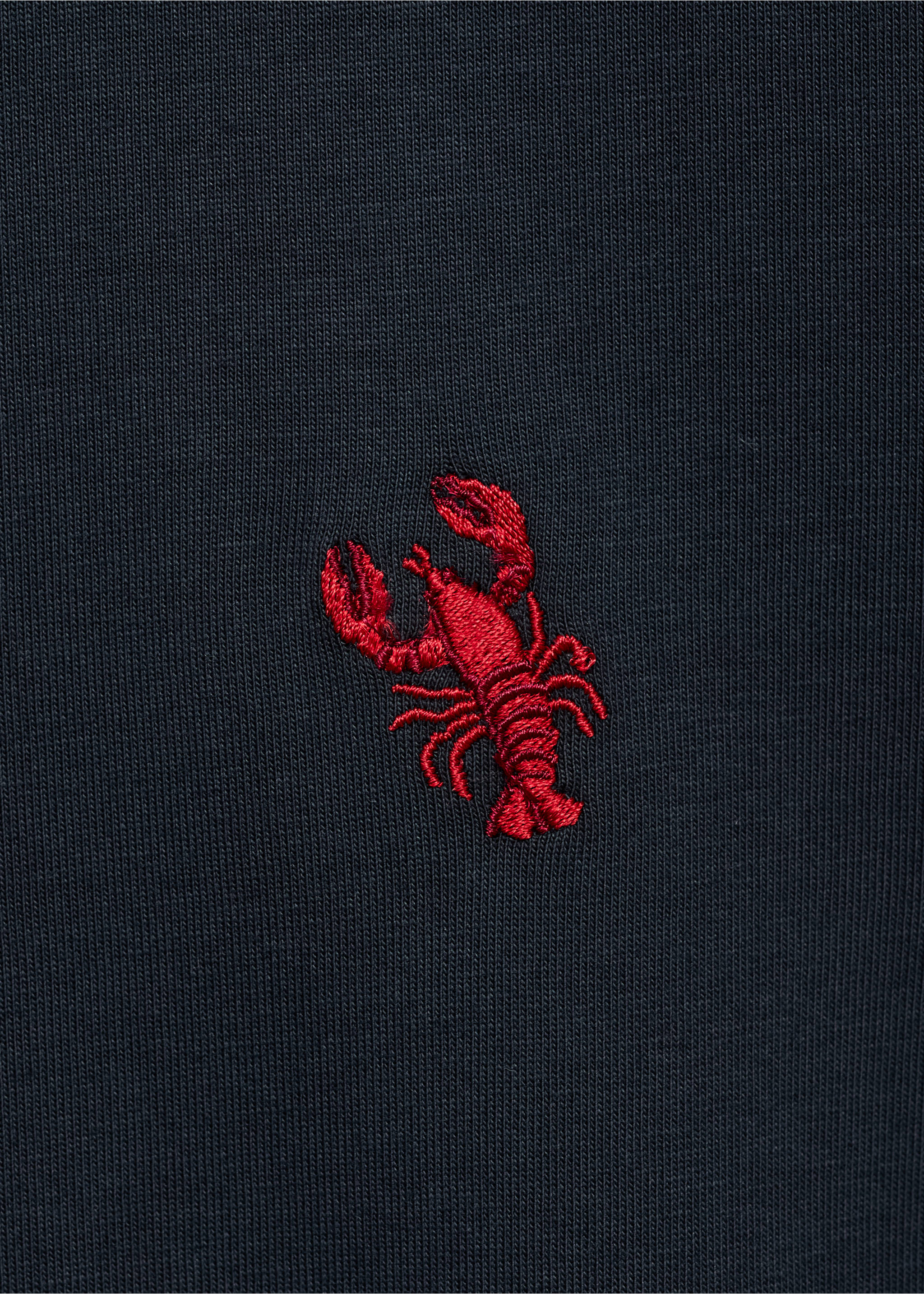 T-shirt 100 % coton détail brodé - Détail de l'article 0, Bleu marine. Ref: 17011276-00.