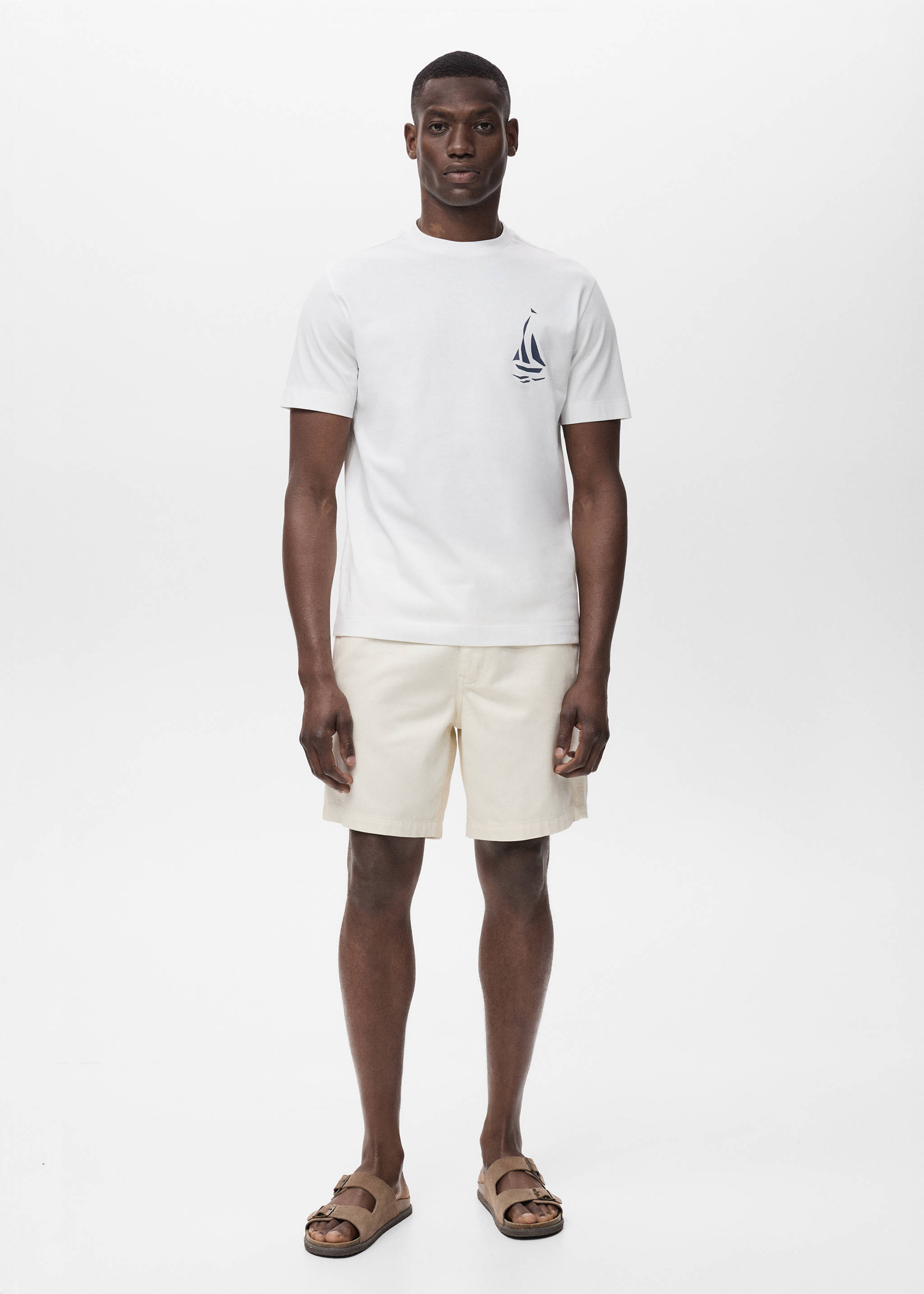 T-shirt 100 % coton imprimé poitrine - Plan général