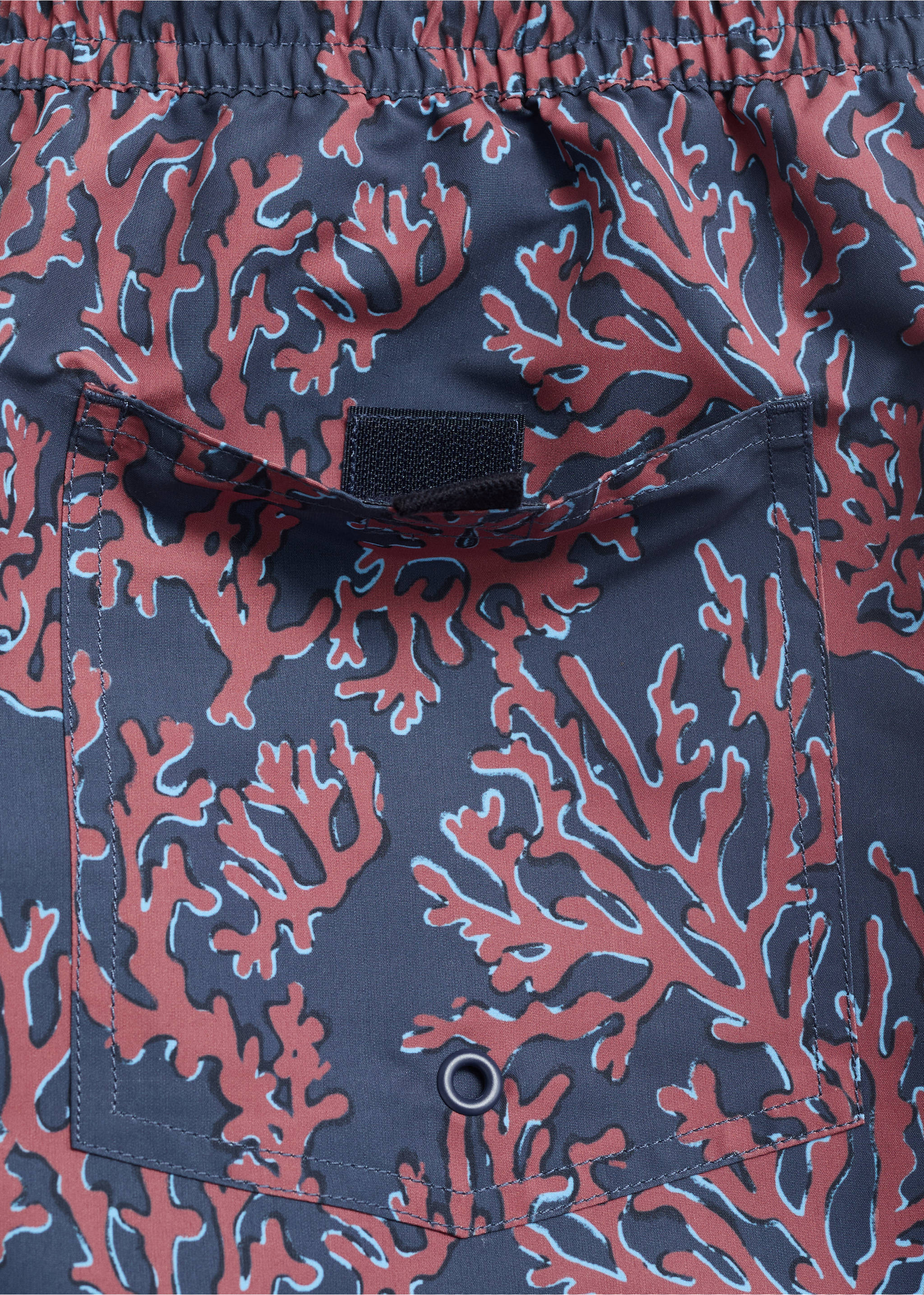 Swimsuit with coral print - Details of the article 0, Coral Red. Ref: 17011287-00.