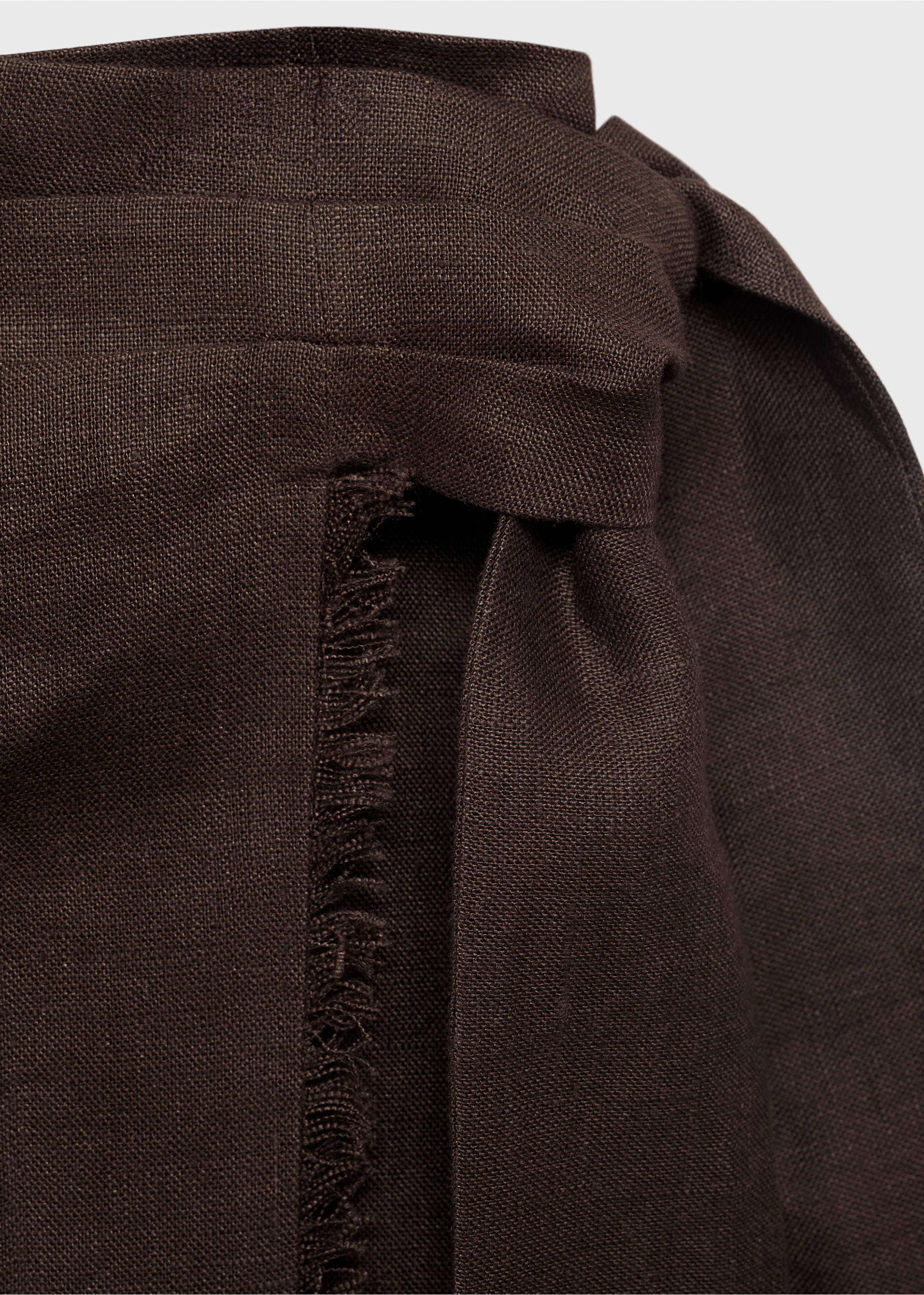 Linen sarong skirt - Details of the article 8, Chocolate. Ref: 17011289-00.