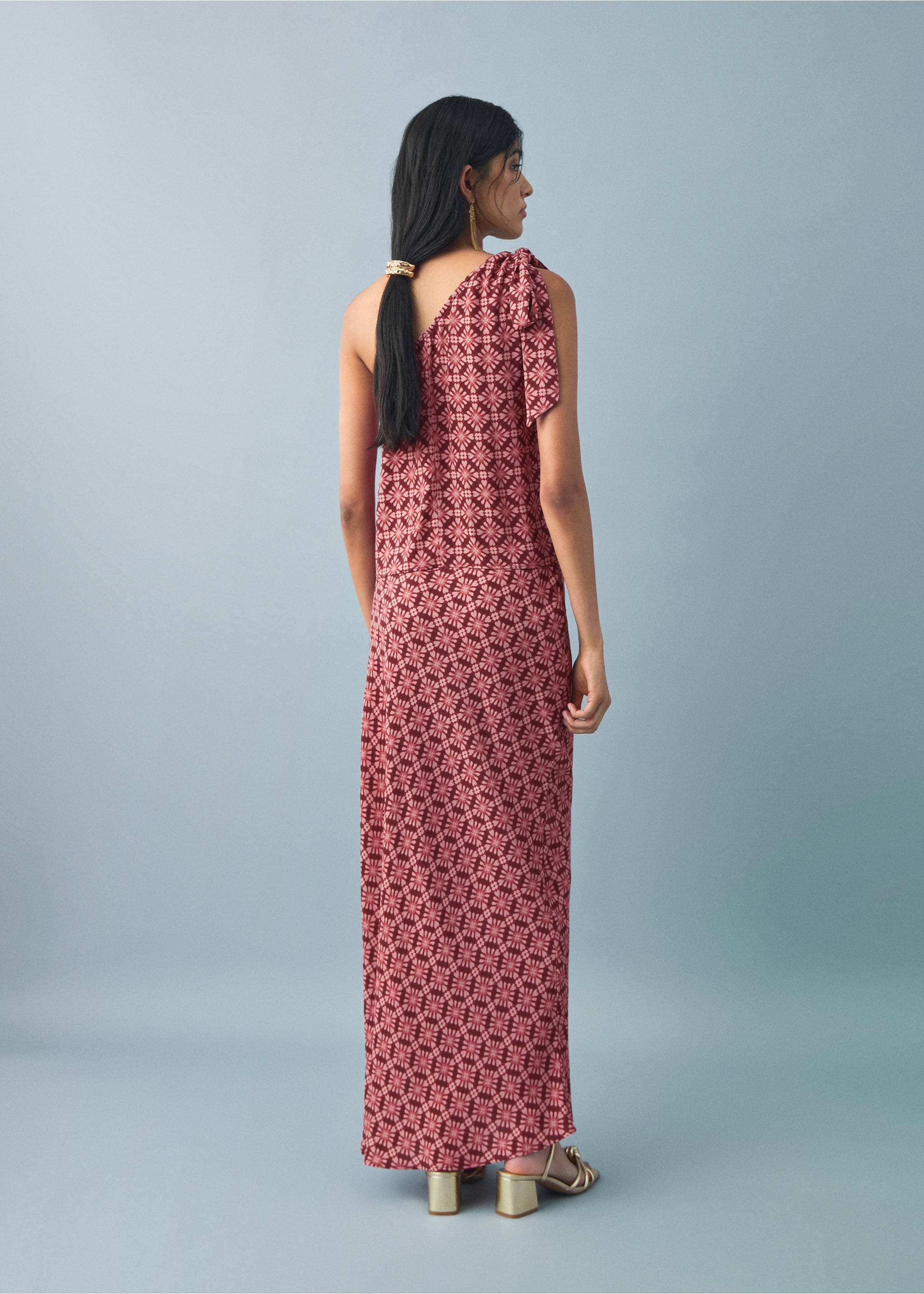 Flowy printed skirt - Reverse of the article, Pastel Pink. Ref: 17011290-00.