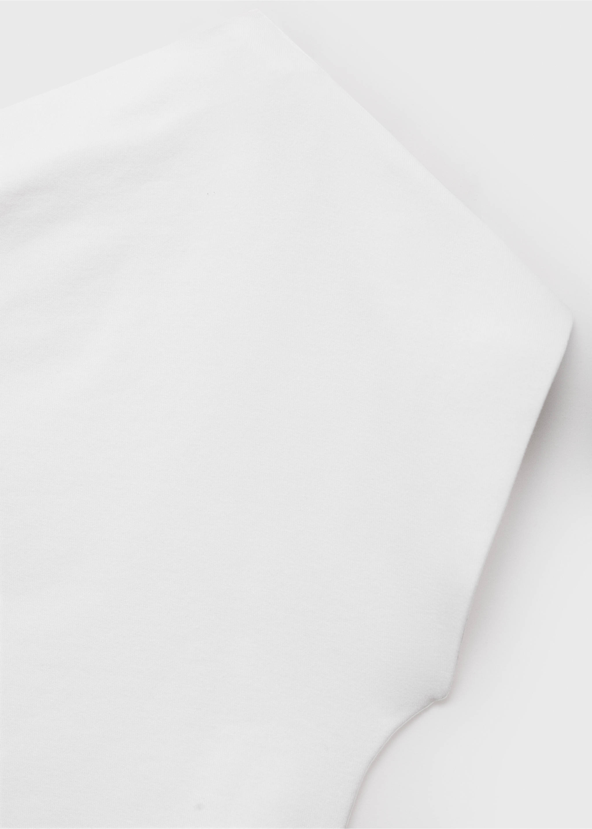Cotton top with asymmetrical neckline - Details of the article 0, White. Ref: 17011291-00.